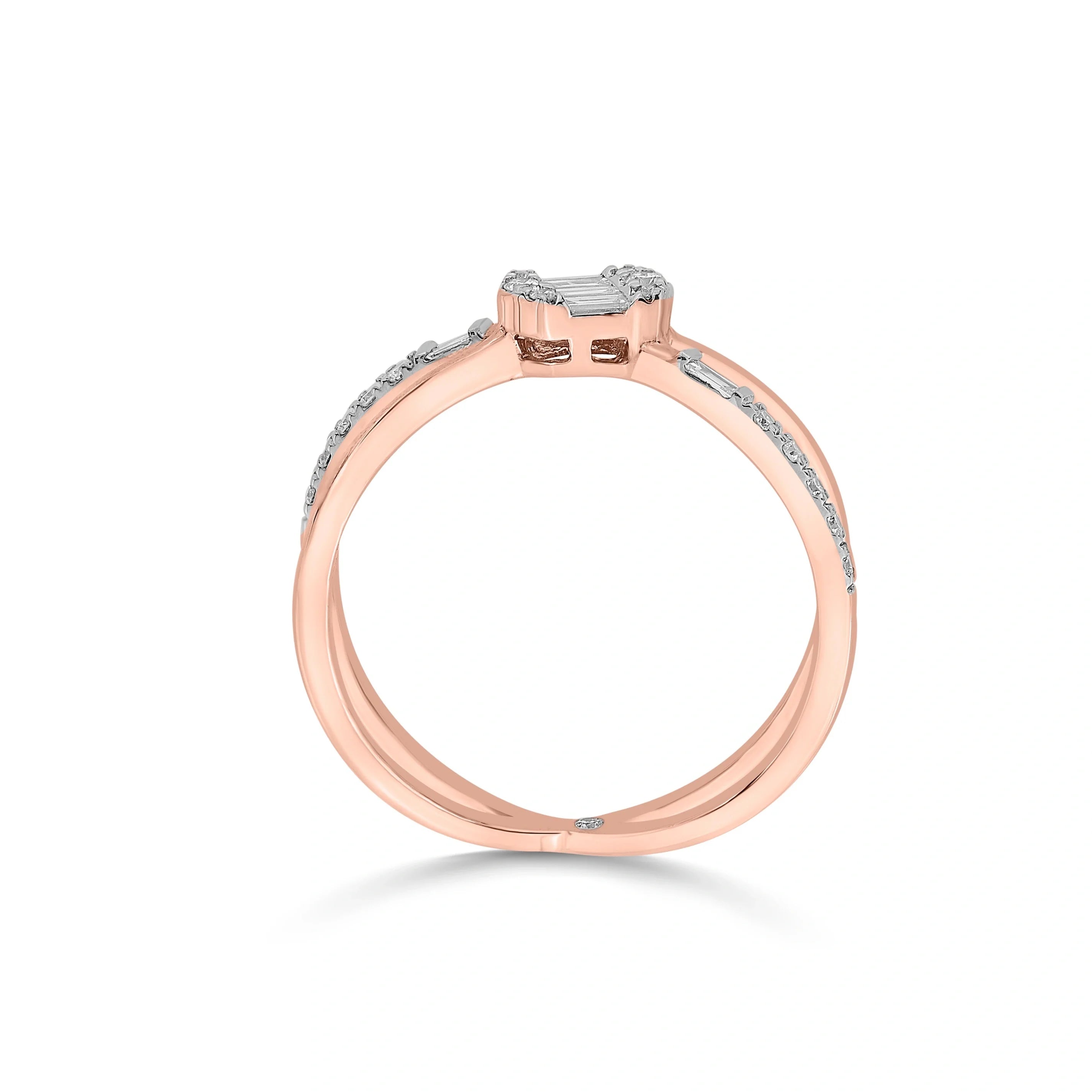 Boujee Hexa Criss Cross Ring - Zen Diamond India