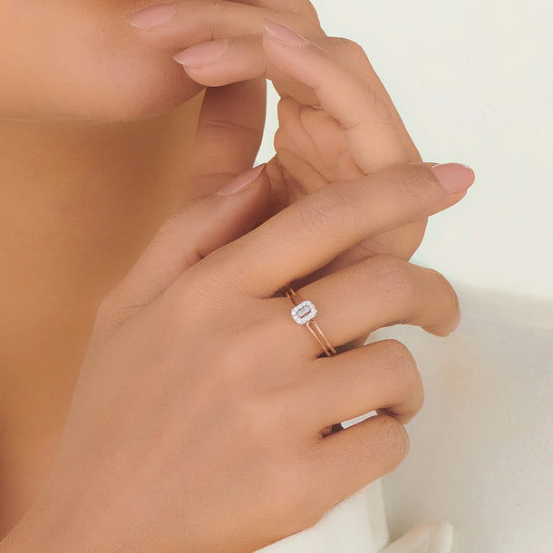 Boujee Split Sparkle Glam Ring - Zen Diamond India