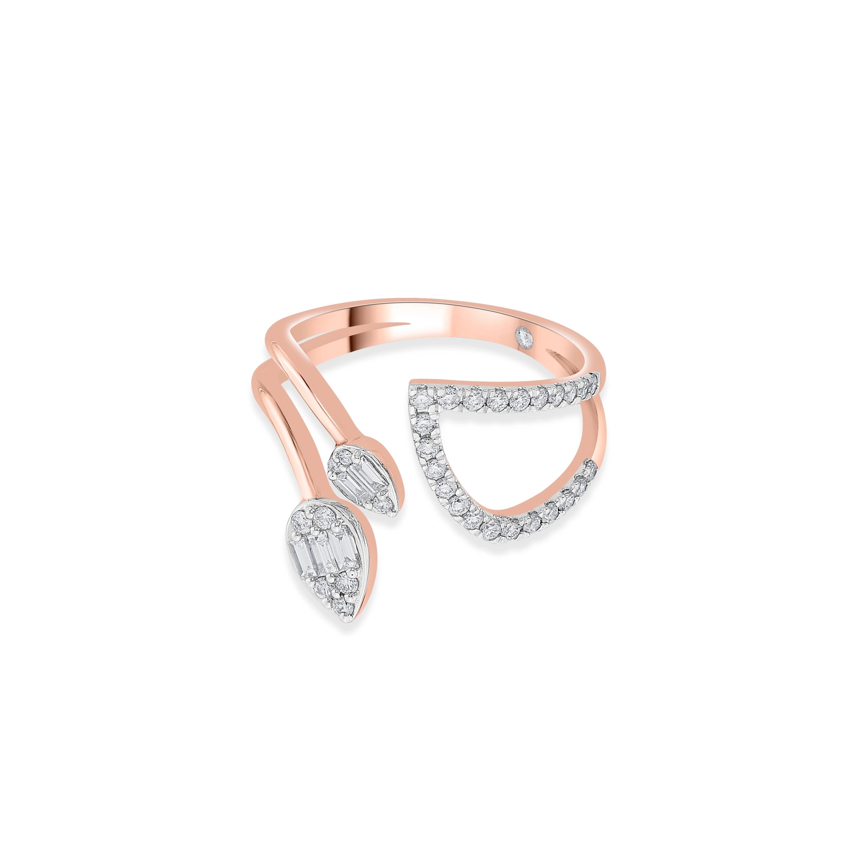 Facet Fusion Rosé Flame Diamond Ring - Zen Diamond India