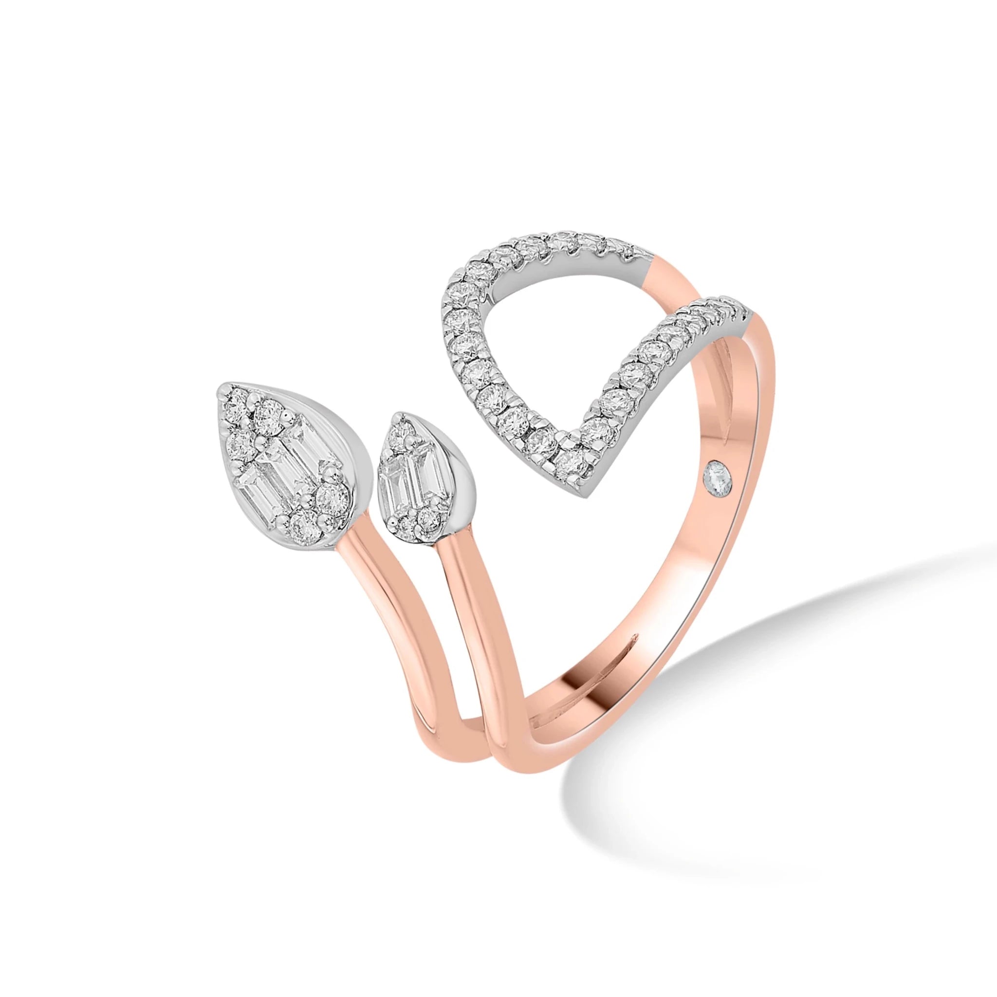 Facet Fusion Rose Flame Diamond Ring - Zen Diamond India