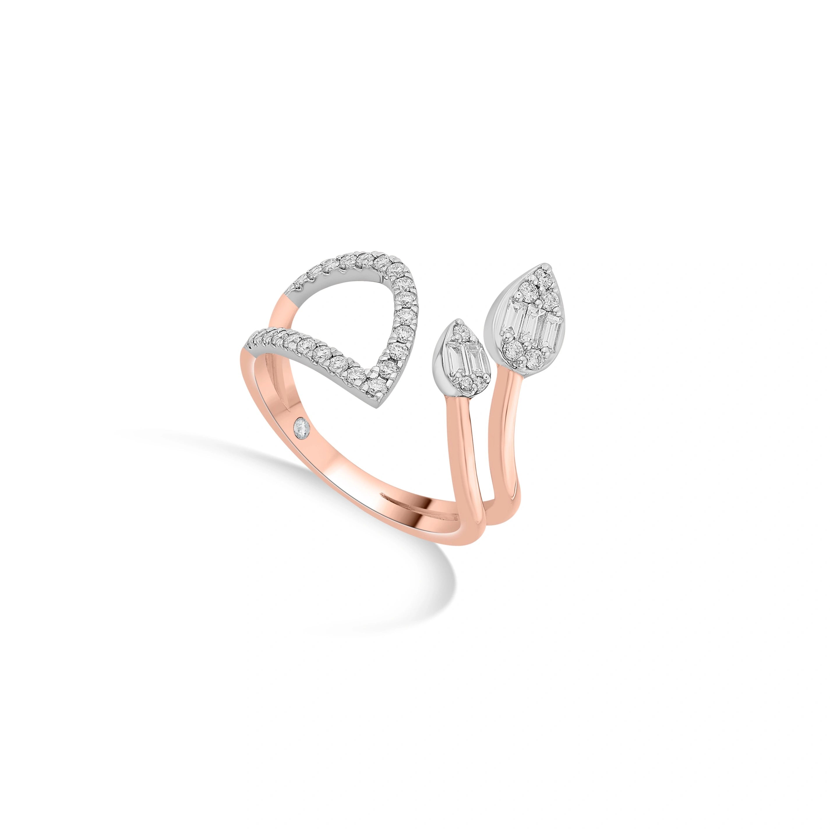 Facet Fusion Rosé Flame Diamond Ring - Zen Diamond India