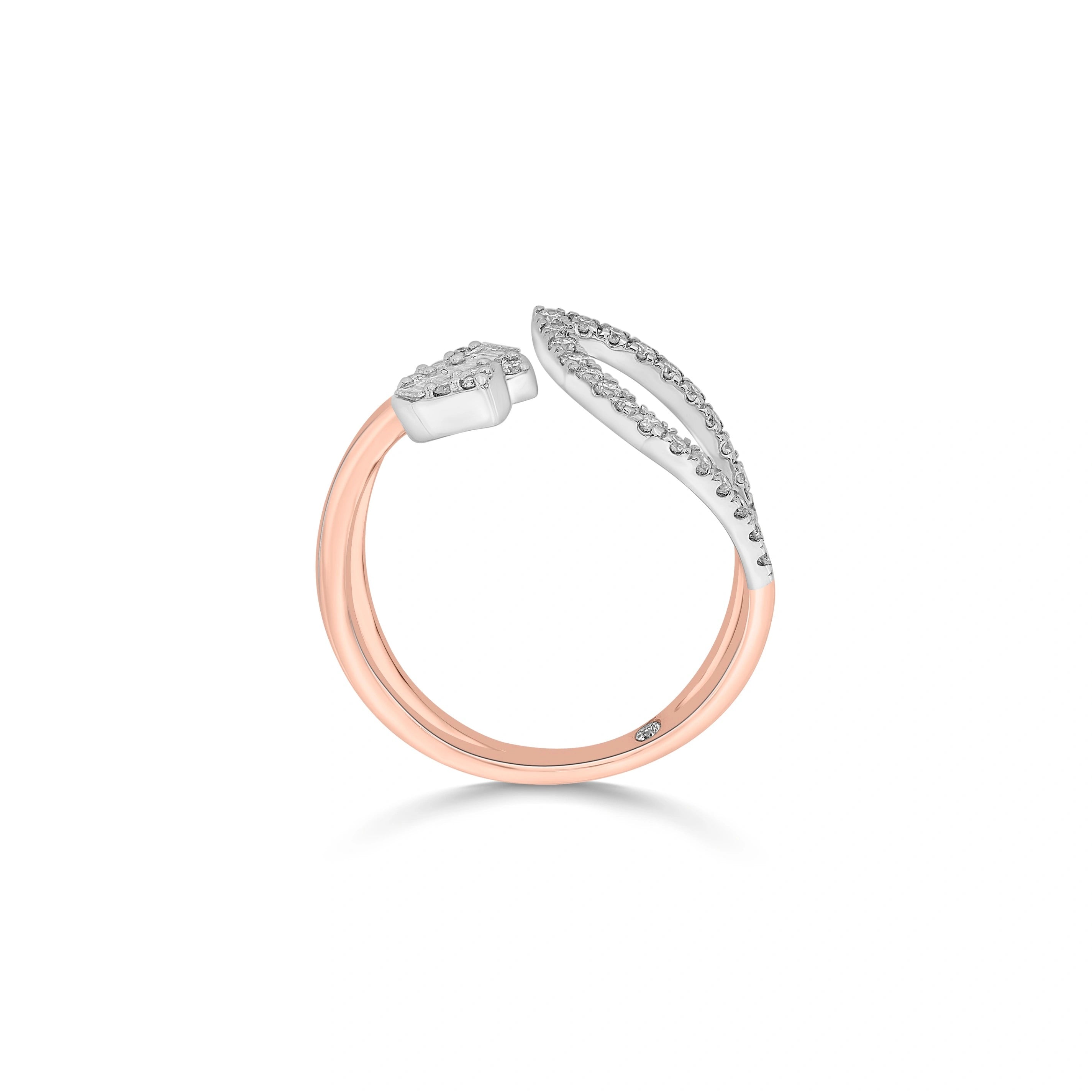 Facet Fusion Rosé Flame Diamond Ring - Zen Diamond India