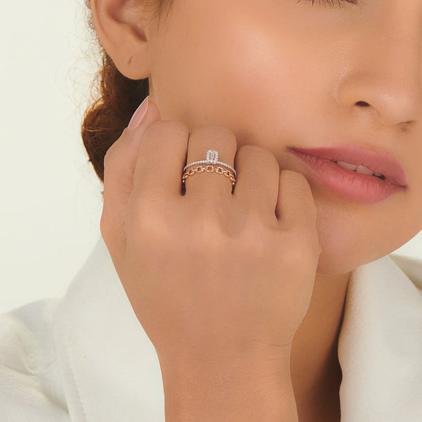 Cuban Versaluxe Dual Drip Ring - Zen Diamond India
