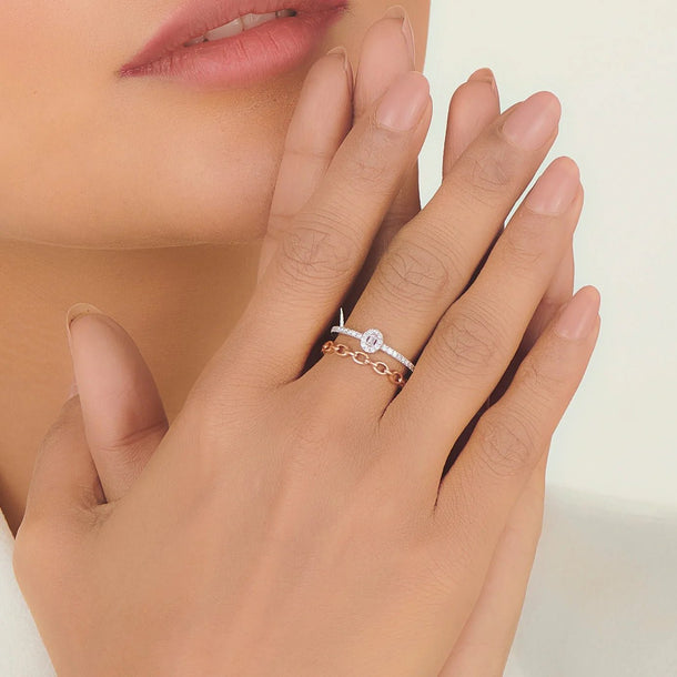 Delicate Cuban Connection Ring - Zen Diamond India