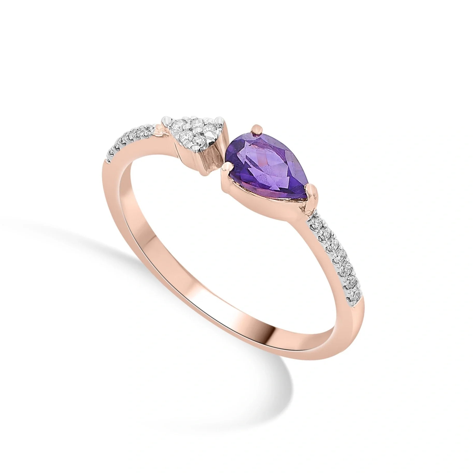 Color Pop Open Embrace Ring in Amethyst - Zen Diamond India