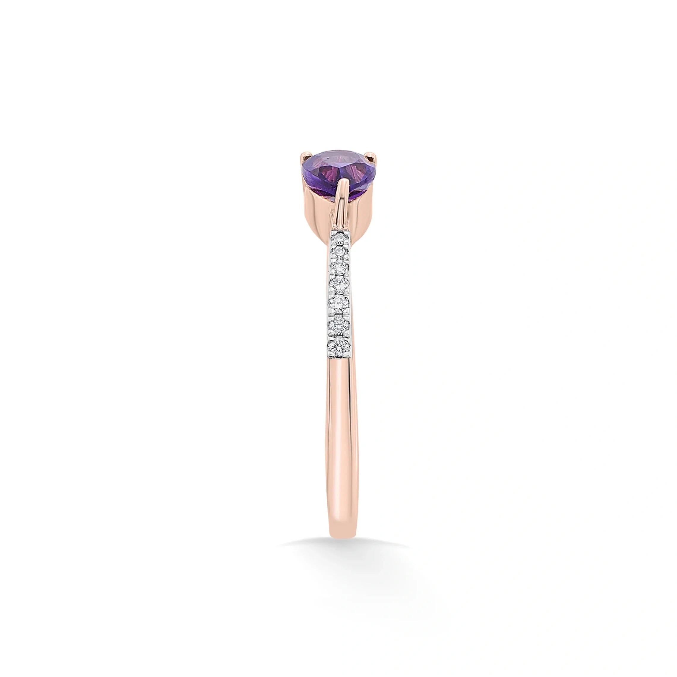 Color Pop Open Embrace Ring in Amethyst - Zen Diamond India