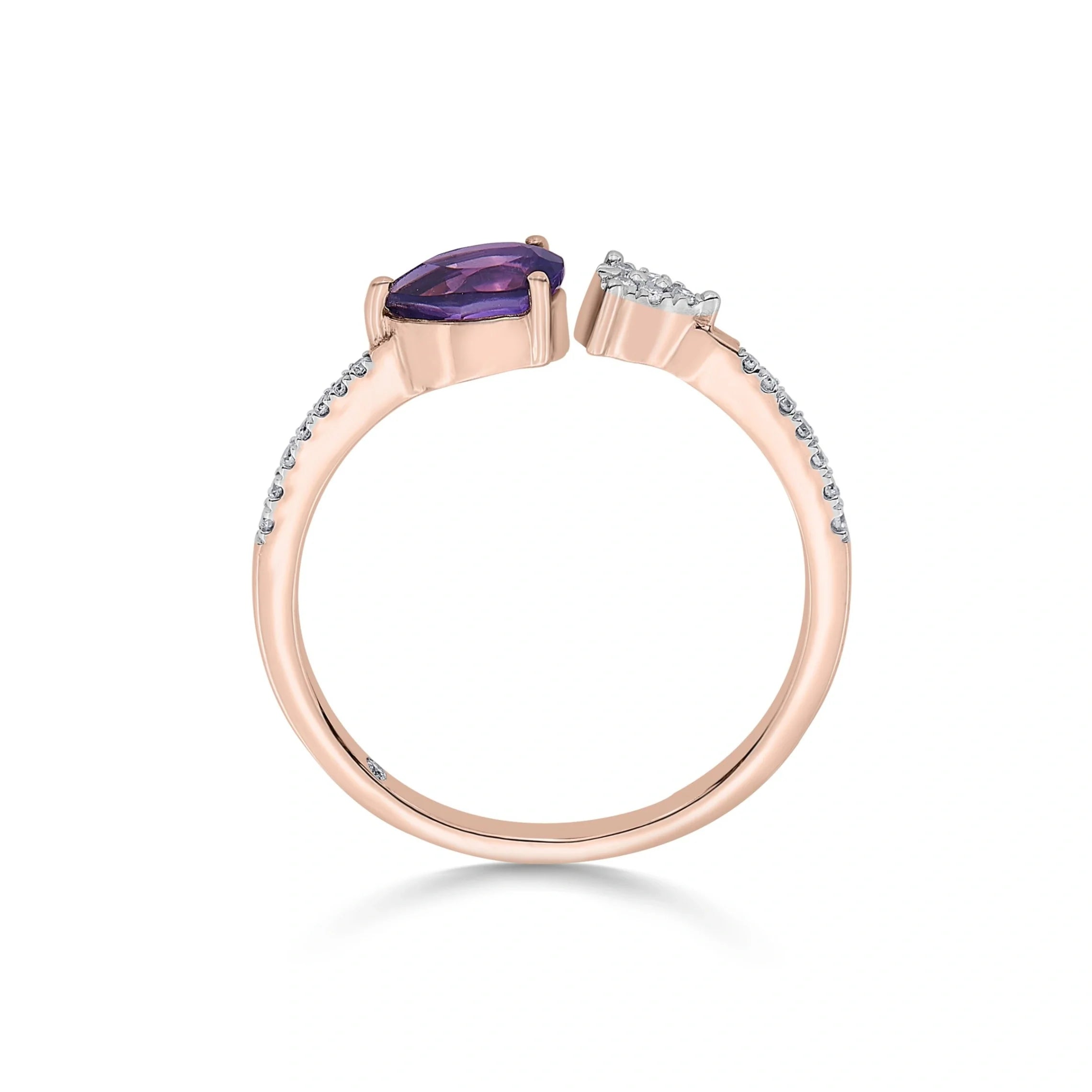 Color Pop Open Embrace Ring in Amethyst - Zen Diamond India