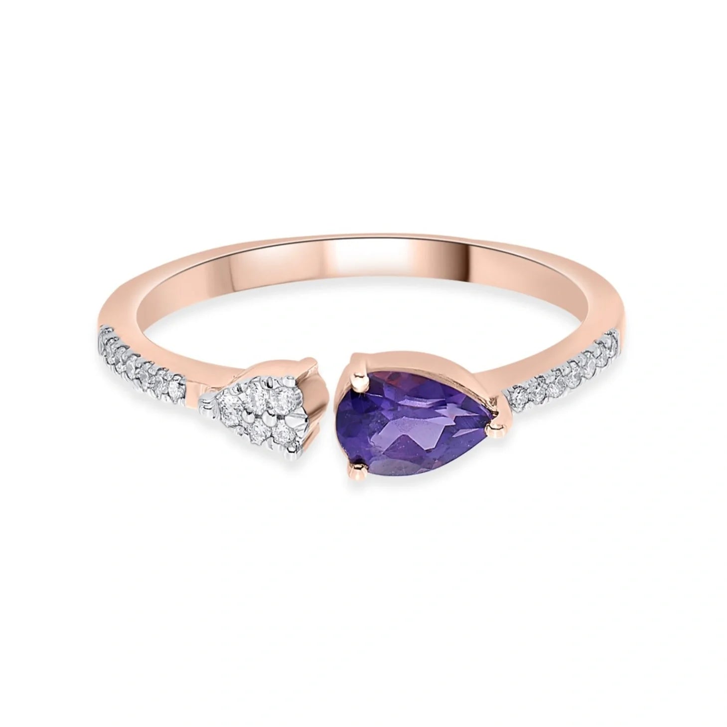 Color Pop Open Embrace Ring in Amethyst - Zen Diamond India