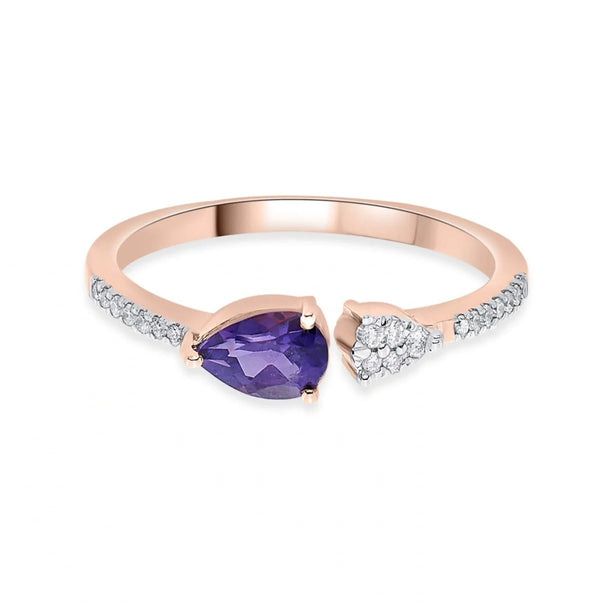 Color Pop Open Embrace Ring in Amethyst