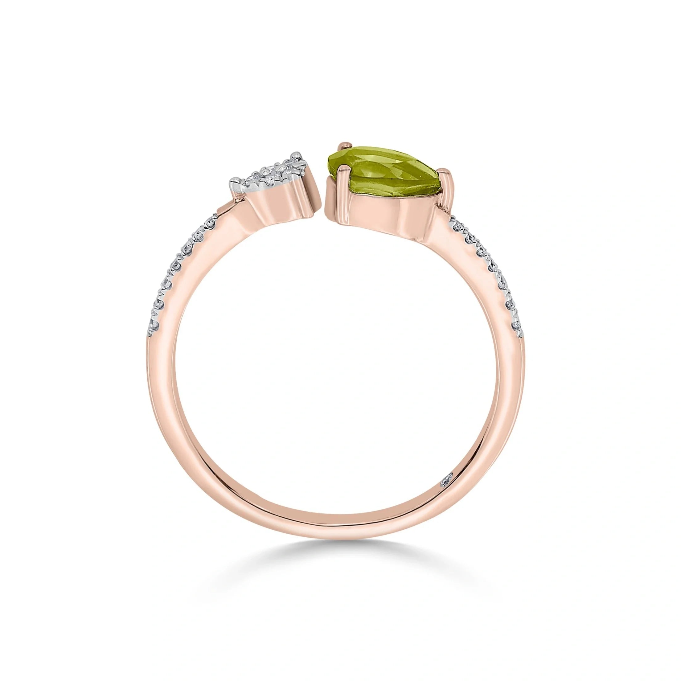 Color Pop Open Embrace Ring in Peridot - Zen Diamond India