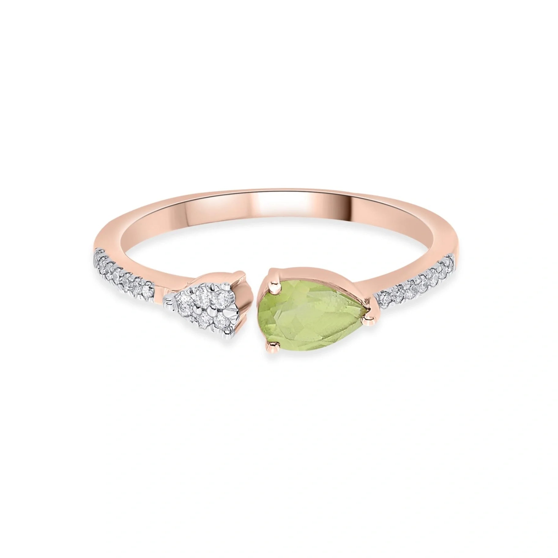 Color Pop Open Embrace Ring in Peridot - Zen Diamond India