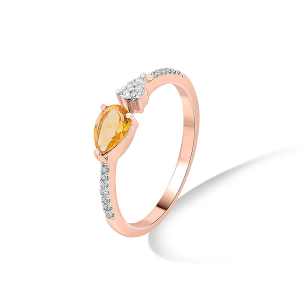 Color Pop Open Embrace Ring in Citrine - Zen Diamond India