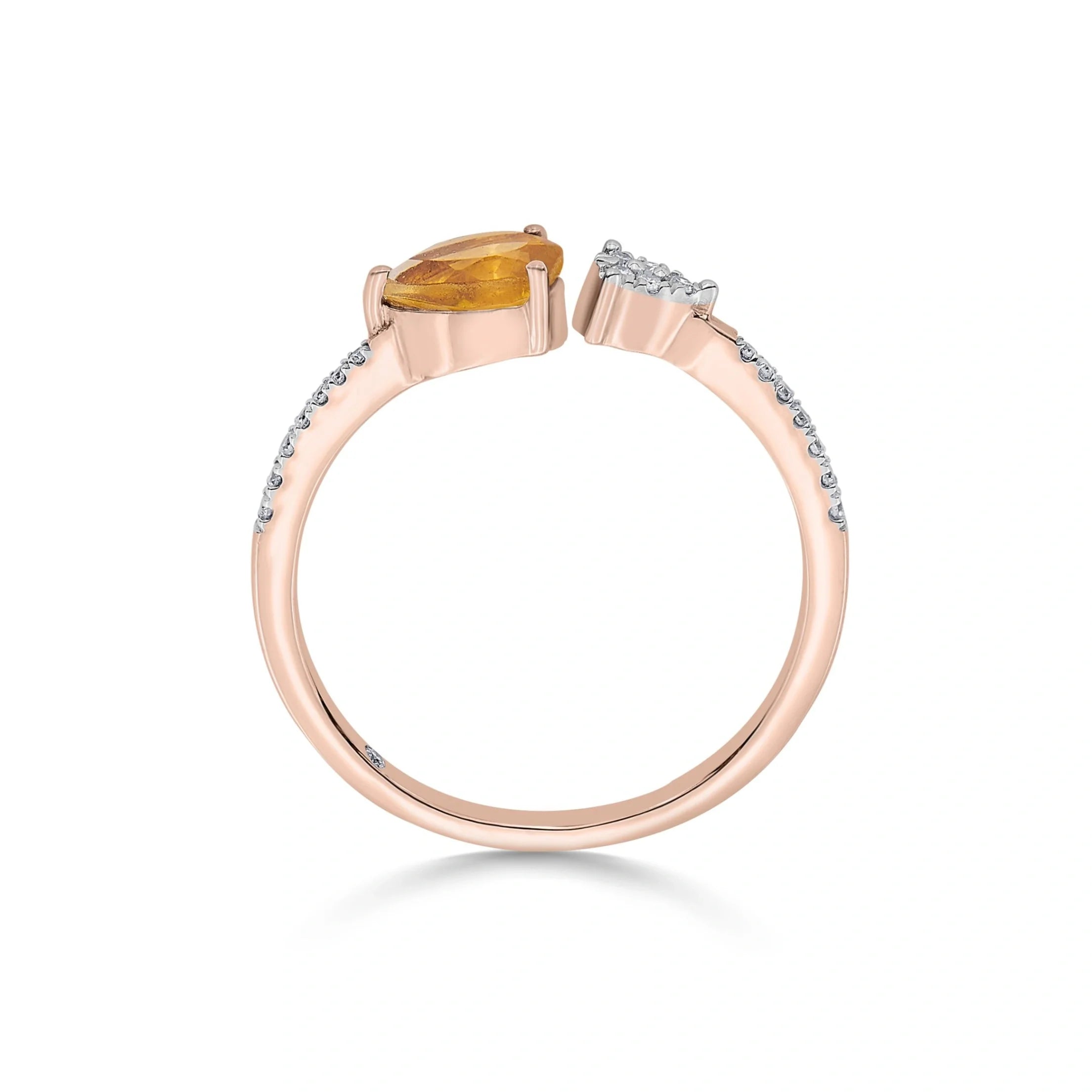Color Pop Open Embrace Ring in Citrine - Zen Diamond India
