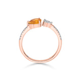 Color Pop Open Embrace Ring in Citrine - Zen Diamond India