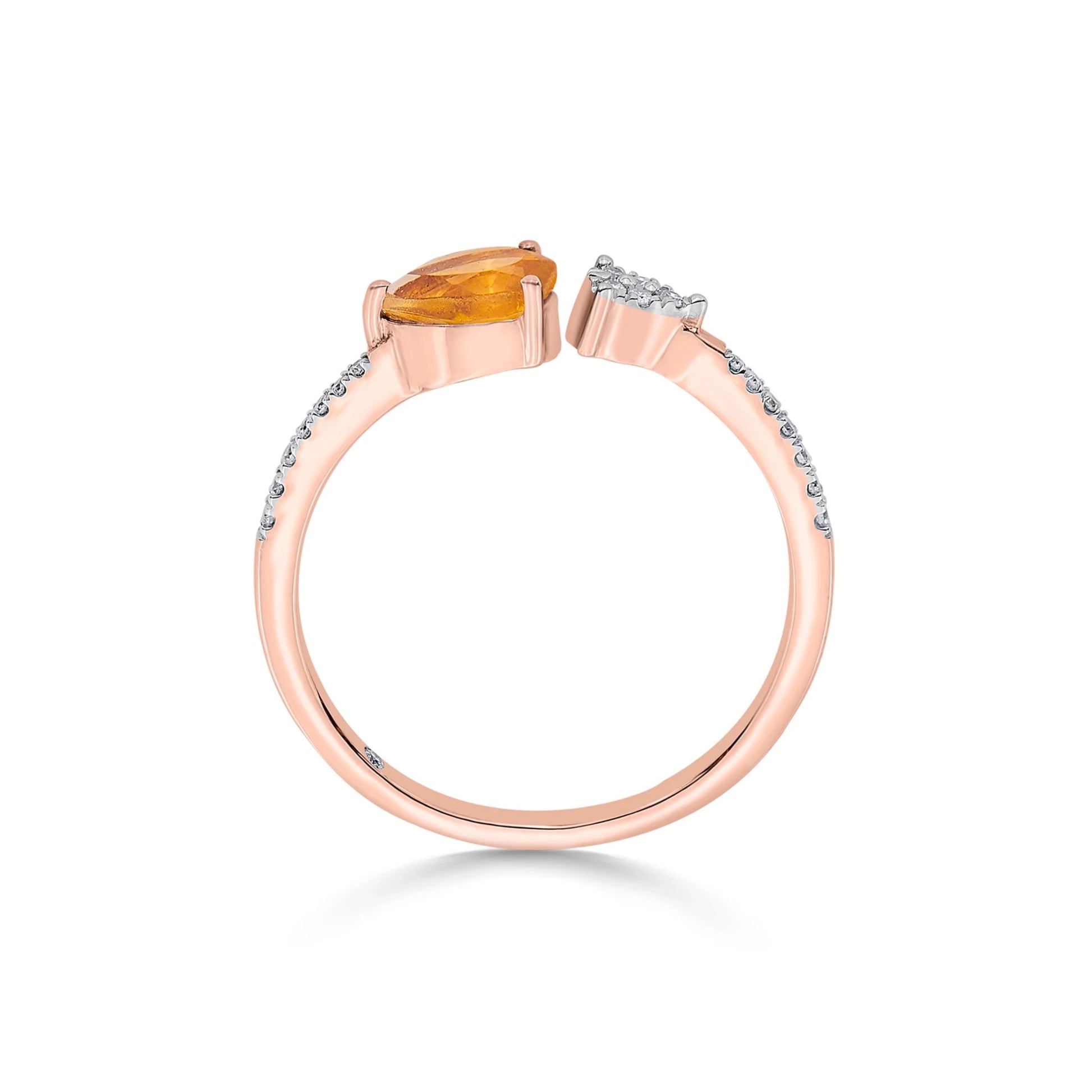 Color Pop Open Embrace Ring in Citrine - Zen Diamond India