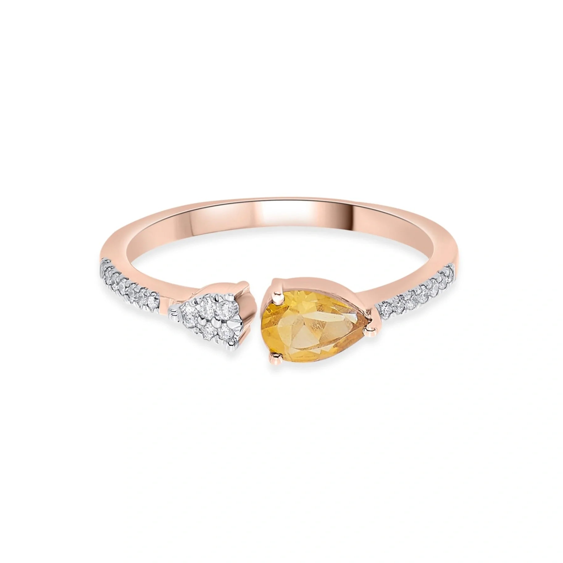 Color Pop Open Embrace Ring in Citrine - Zen Diamond India