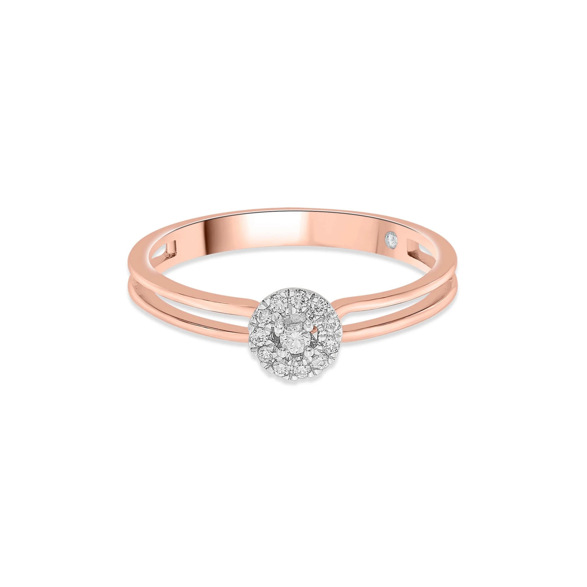 Boujee Rosé Halo Glimmer Luxe Ring - Zen Diamond India