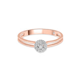 Boujee Rosé Halo Glimmer Luxe Ring - Zen Diamond India