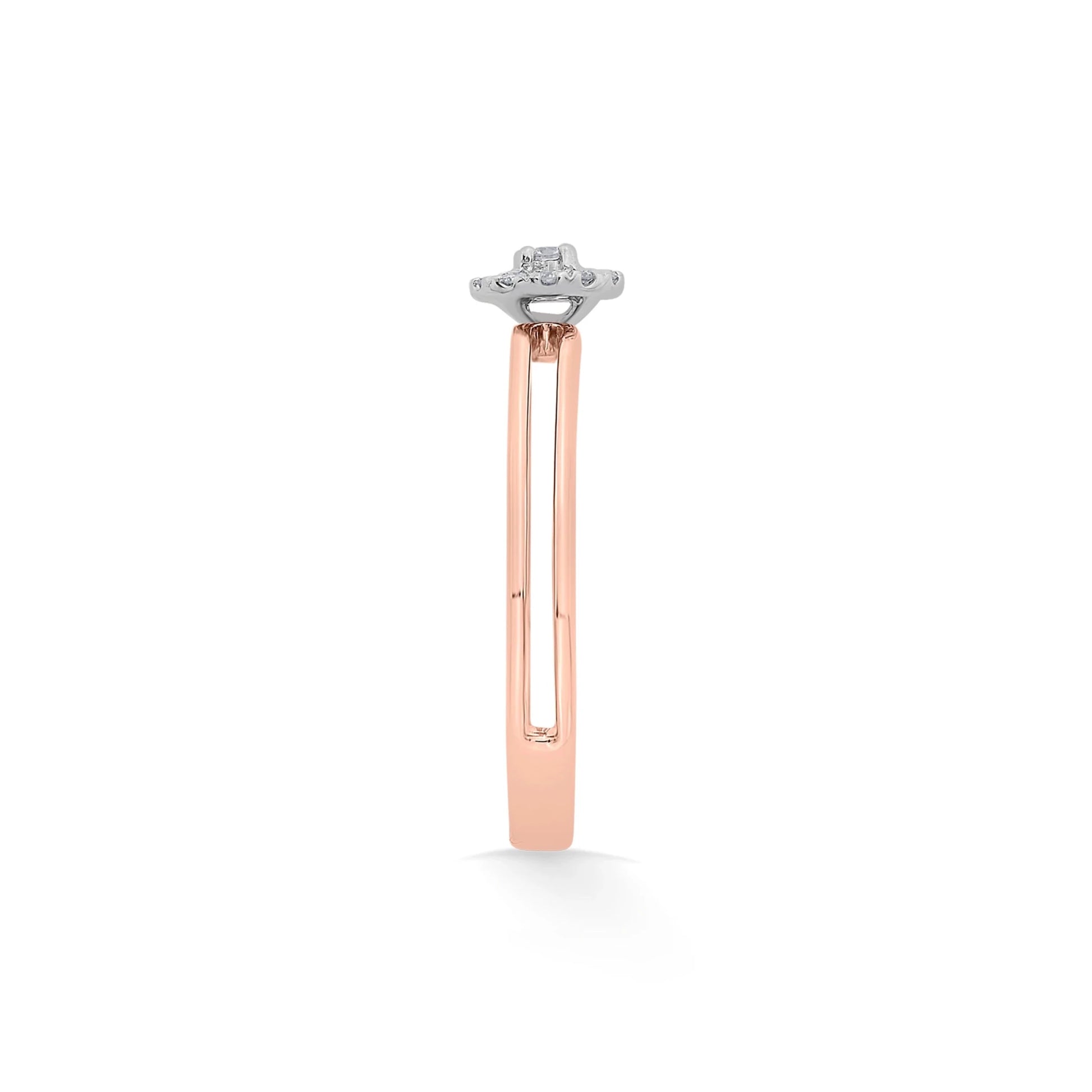 Boujee Rosé Halo Glimmer Luxe Ring - Zen Diamond India