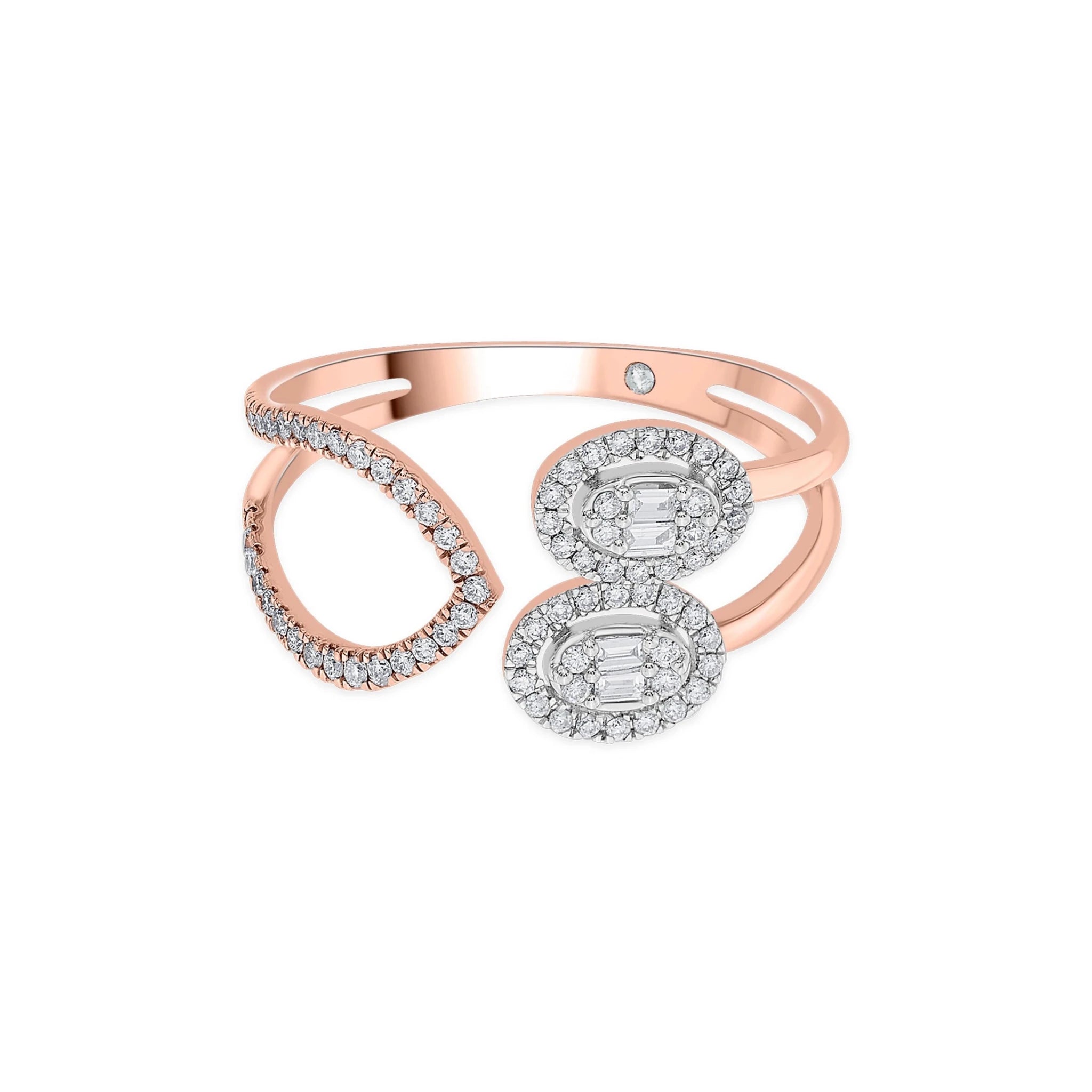 Facet Fusion Rose Orbit Diamond Ring - Zen Diamond India