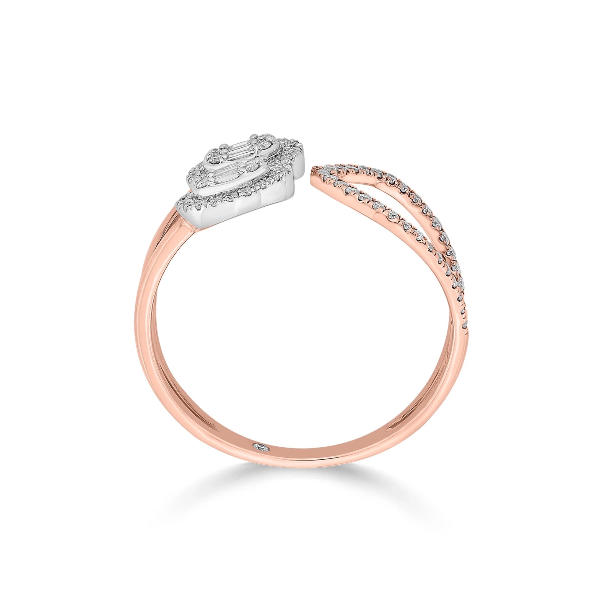 Facet Fusion Rose Orbit Diamond Ring - Zen Diamond India