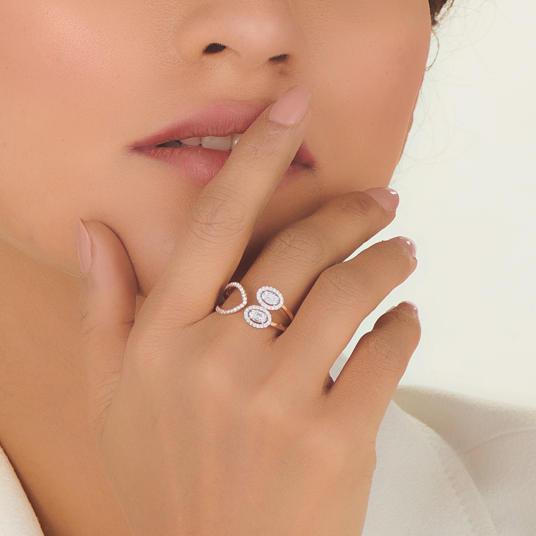 Facet Fusion Rosé Orbit Diamond Ring - Zen Diamond India