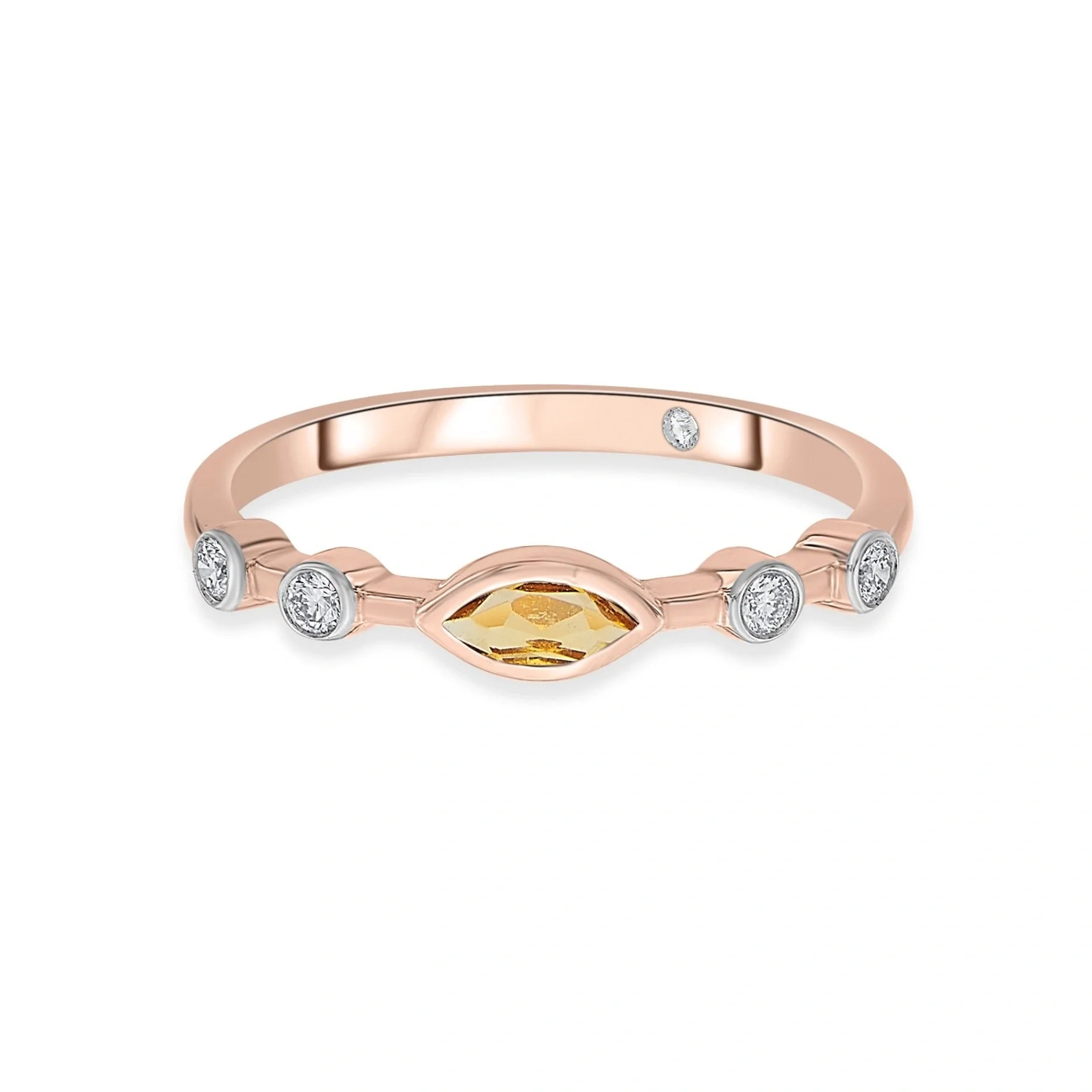 Color Pop Starlight Orbit Ring in Citrine - Zen Diamond India