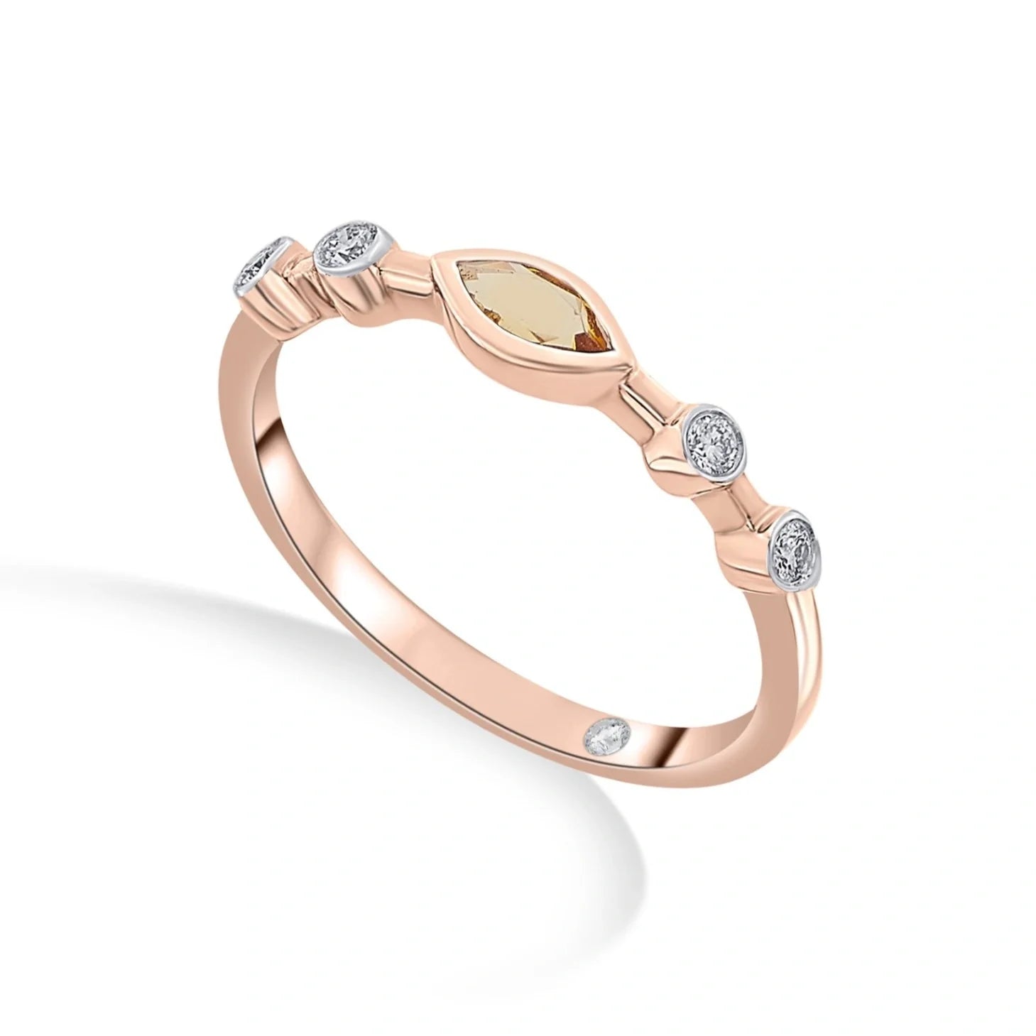 Color Pop Starlight Orbit Ring in Citrine - Zen Diamond India