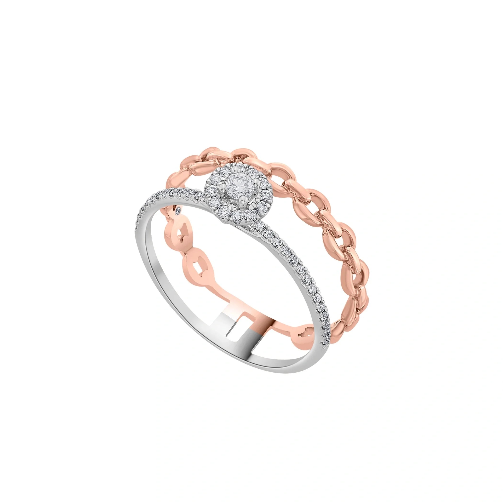 Cuban Halo Rose Reign Ring - Zen Diamond India