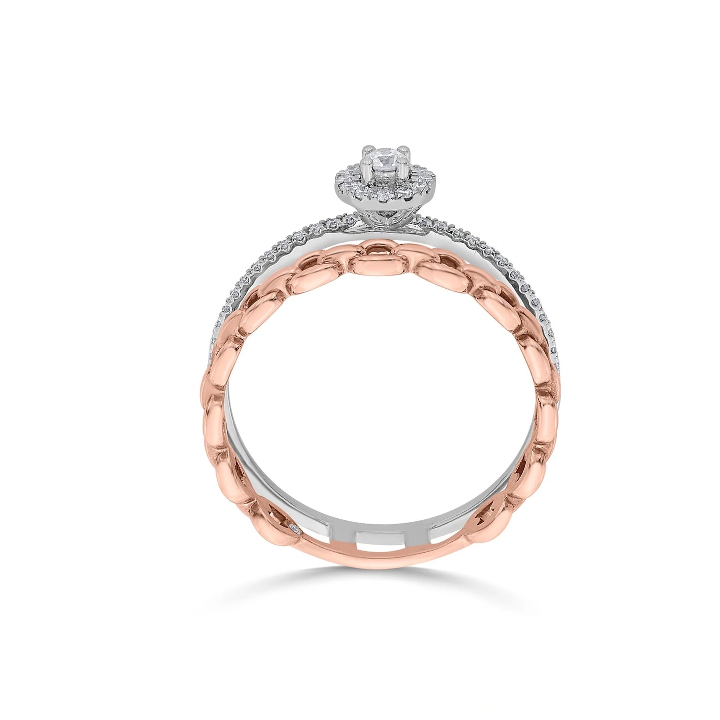 Cuban Halo Rose Reign Ring