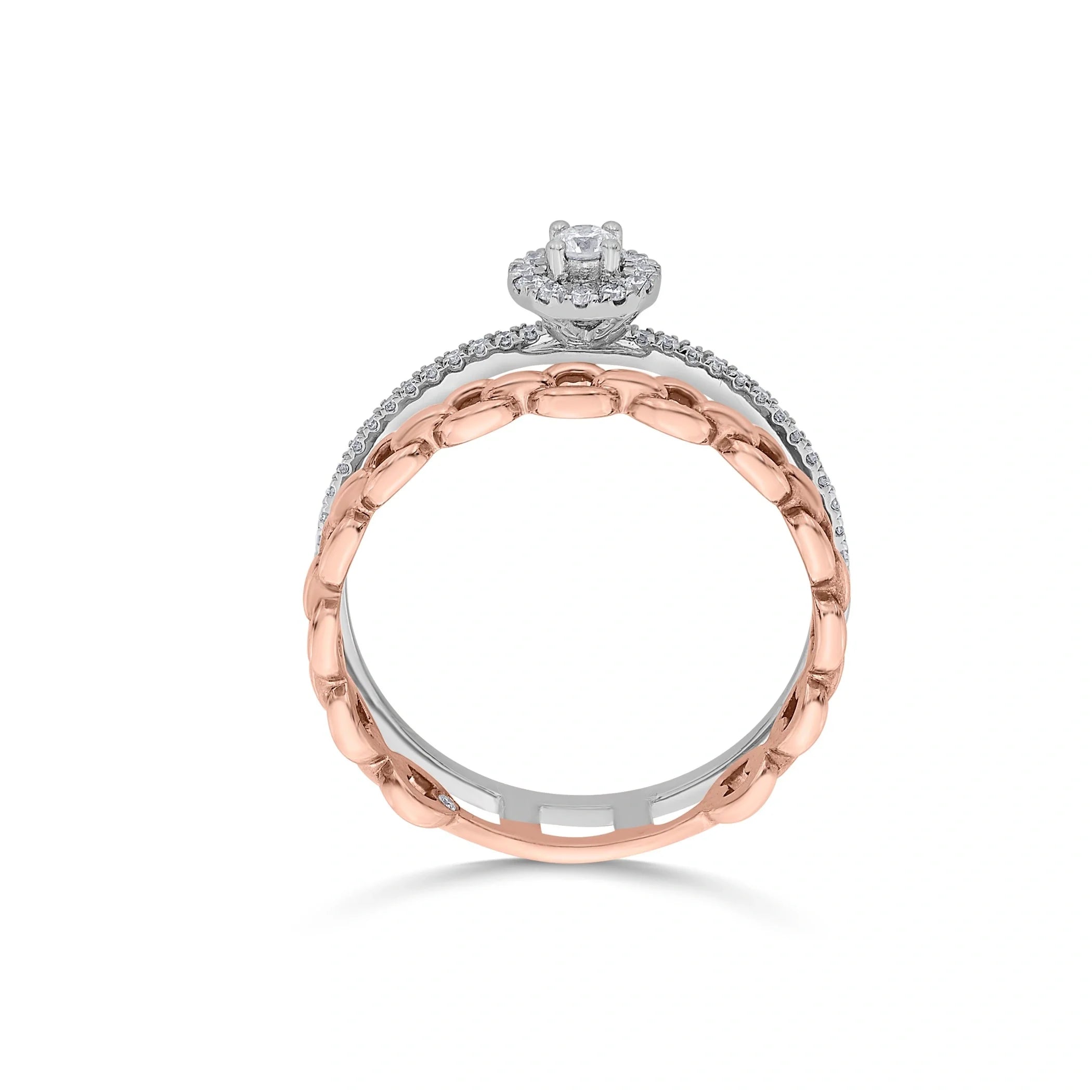 Cuban Halo Rose Reign Ring - Zen Diamond India