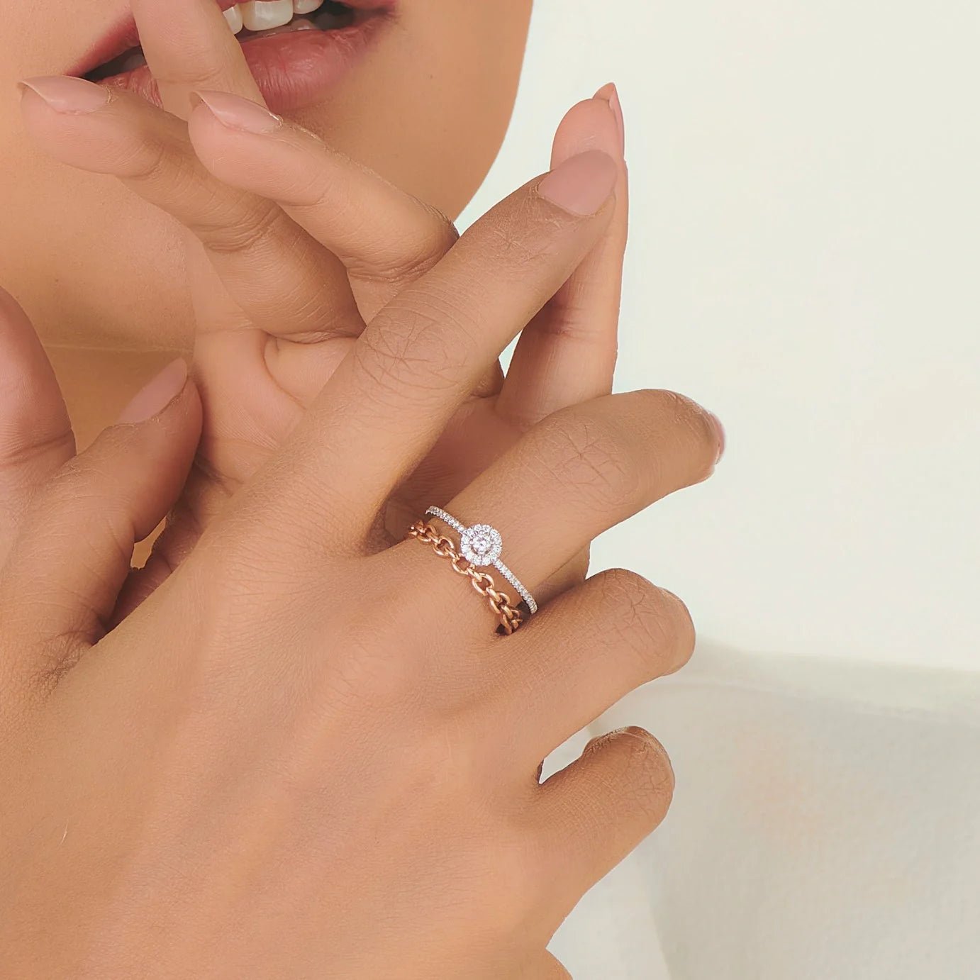 Cuban Halo Rose Reign Ring - Zen Diamond India