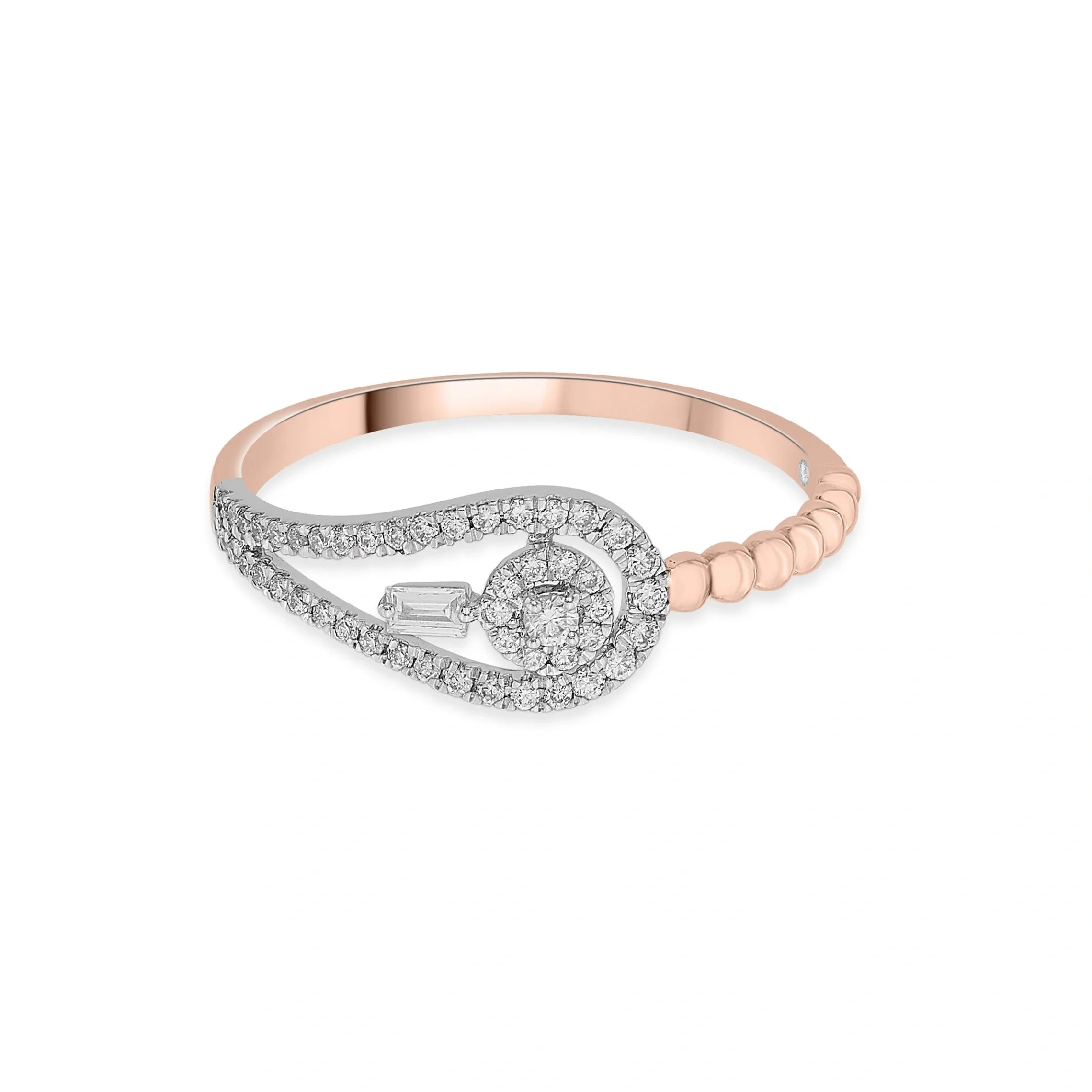Boujee Round Overlap Ring - Zen Diamond India