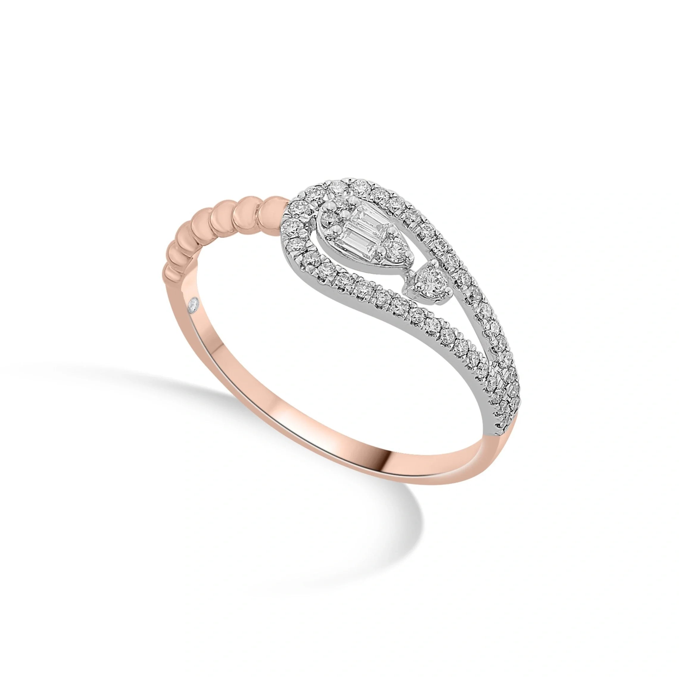 Boujee Drop Overlap Ring - Zen Diamond India