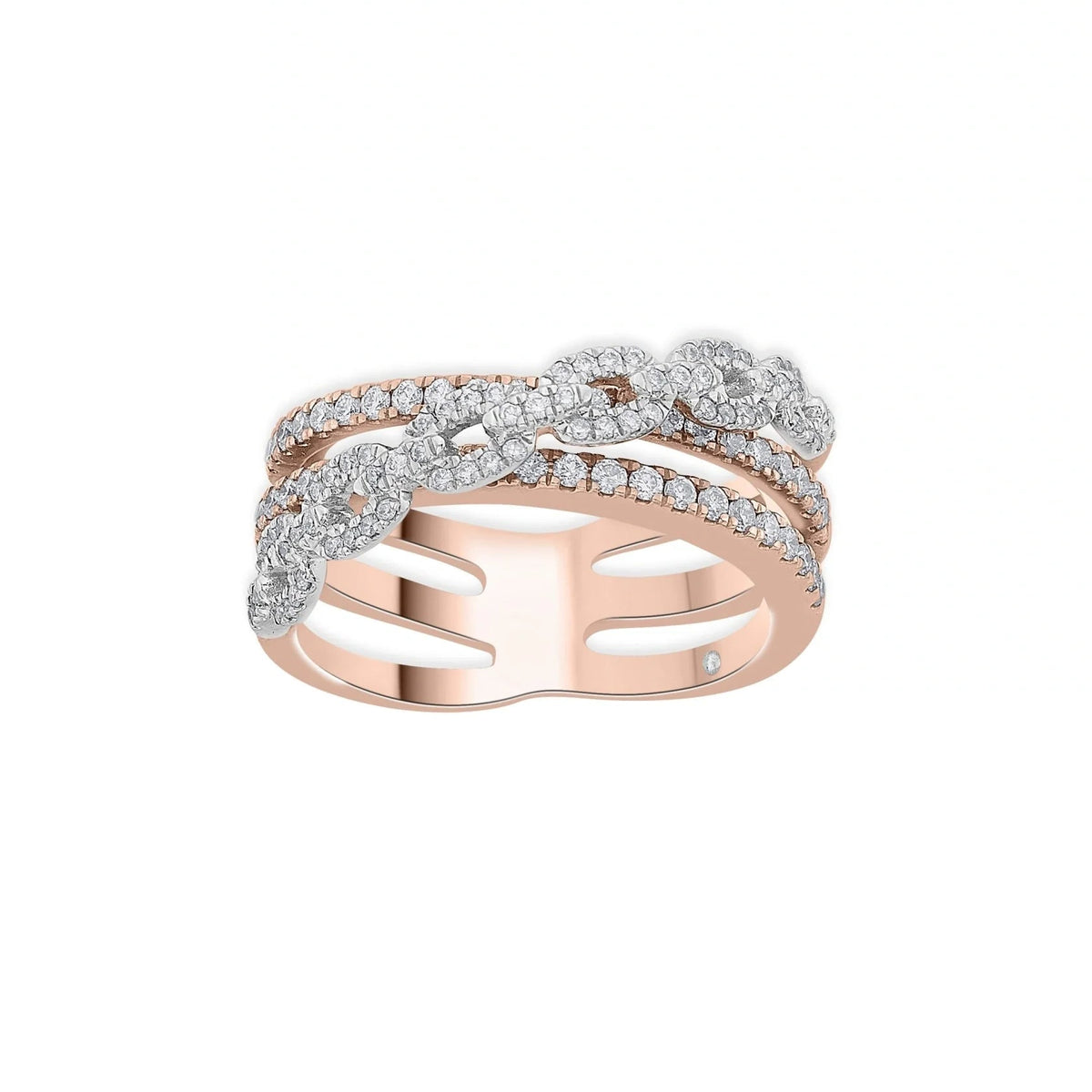 Cuban Crown Sync Wave Ring