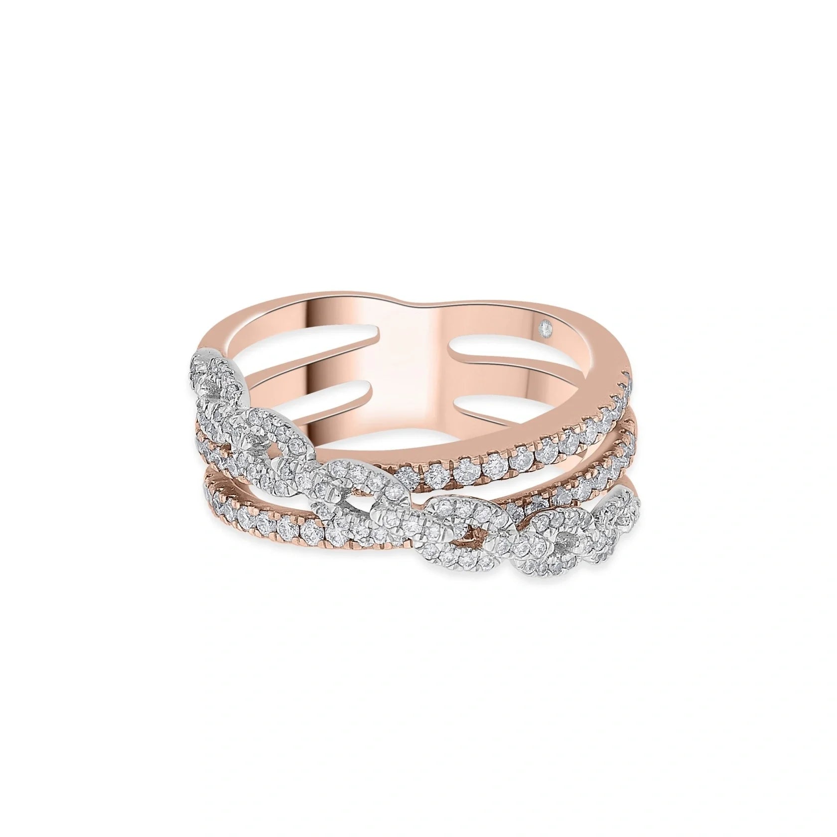 Cuban Crown Sync Wave Ring - Zen Diamond India