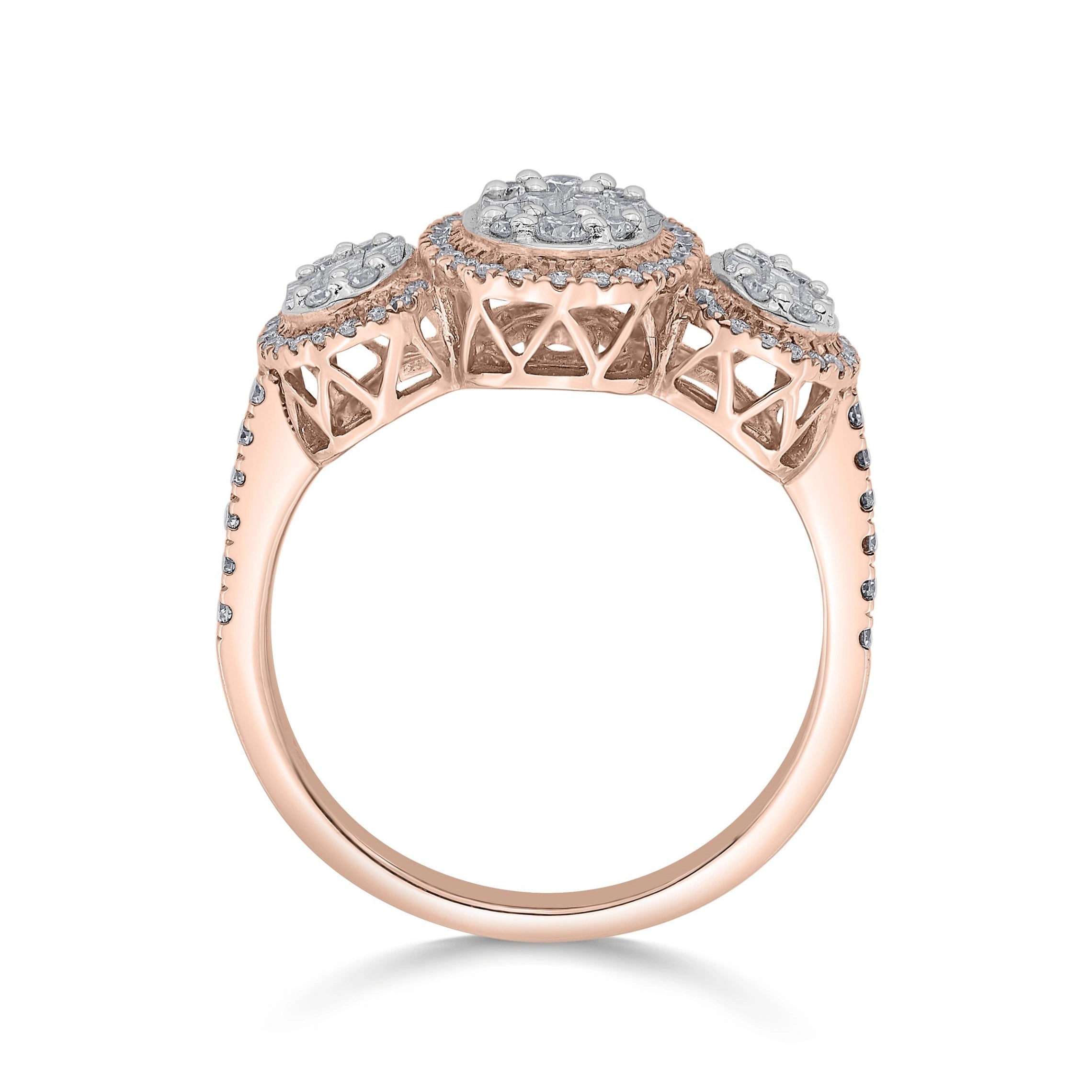 Trinity Baguette Triad Halo Ring - Zen Diamond India