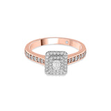 Sassy Dazzling Diva Emerald Halo Ring - Zen Diamond India