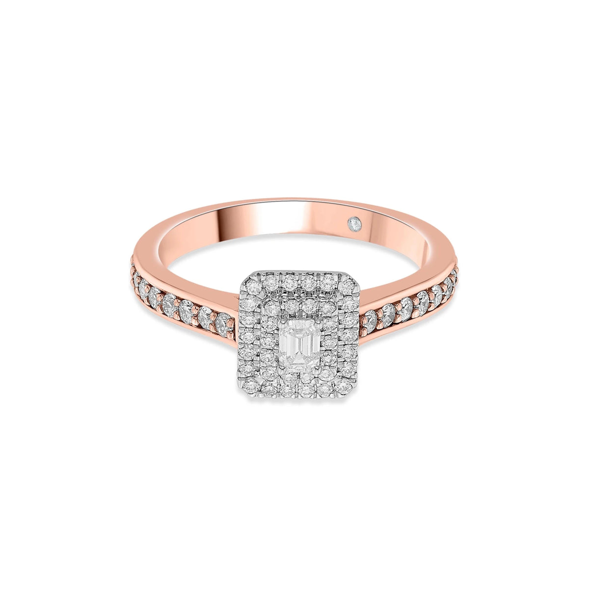 Sassy Dazzling Diva Emerald Halo Ring - Zen Diamond India