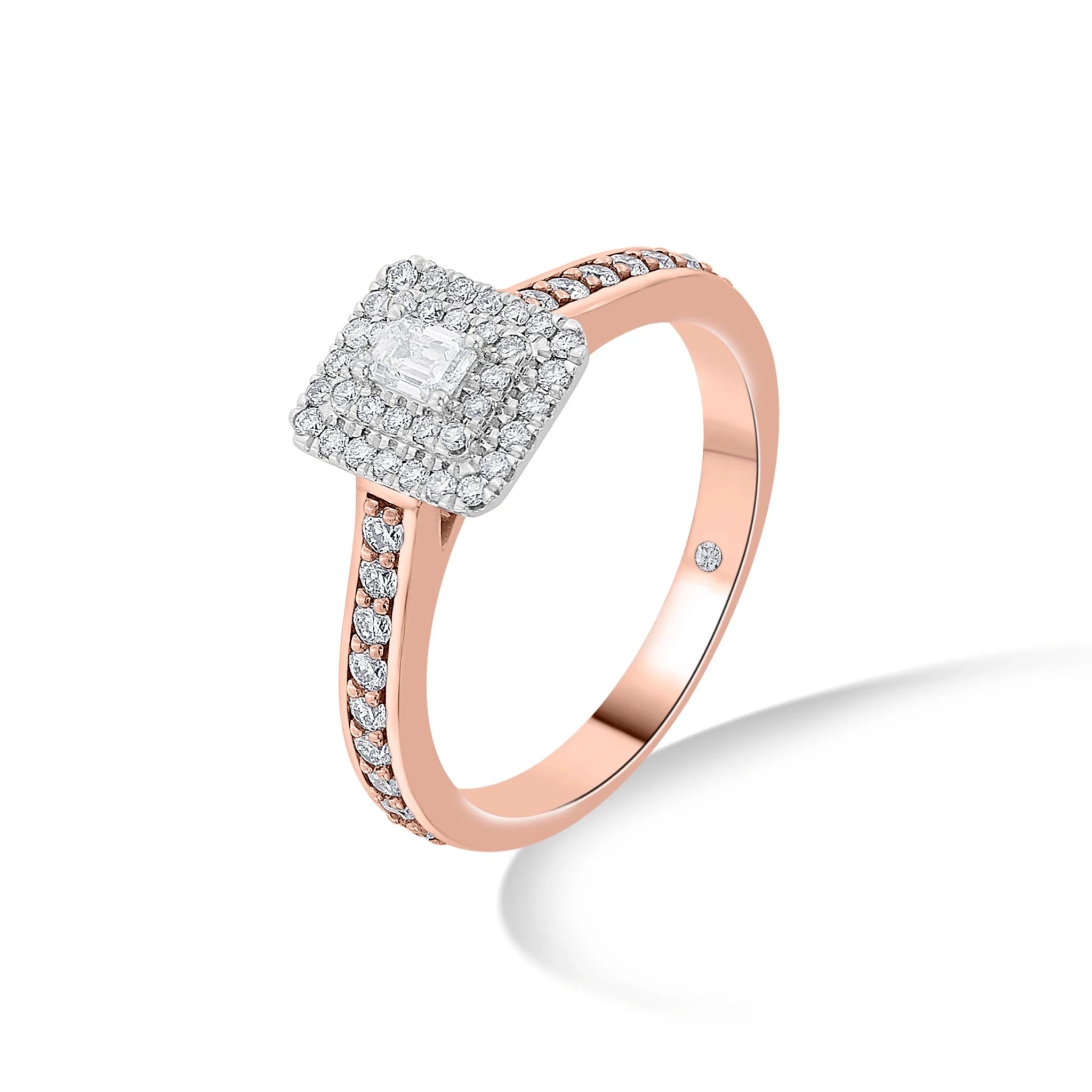 Sassy Dazzling Diva Emerald Halo Ring - Zen Diamond India