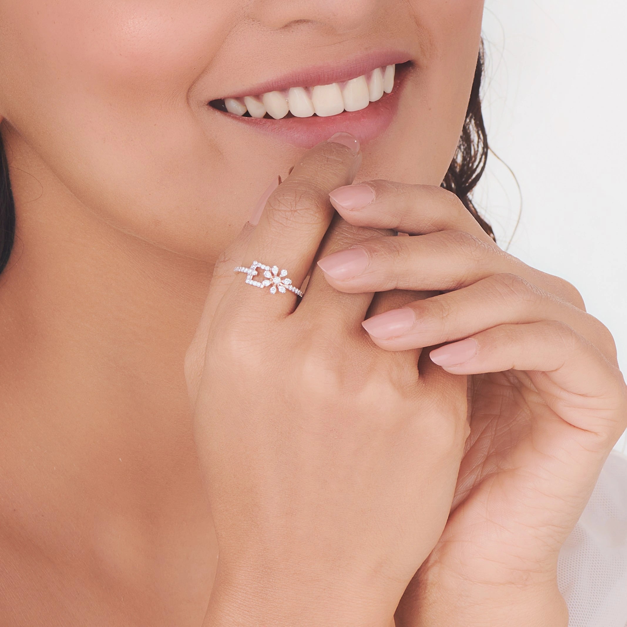 Sassy Petal Charm Diamond Ring