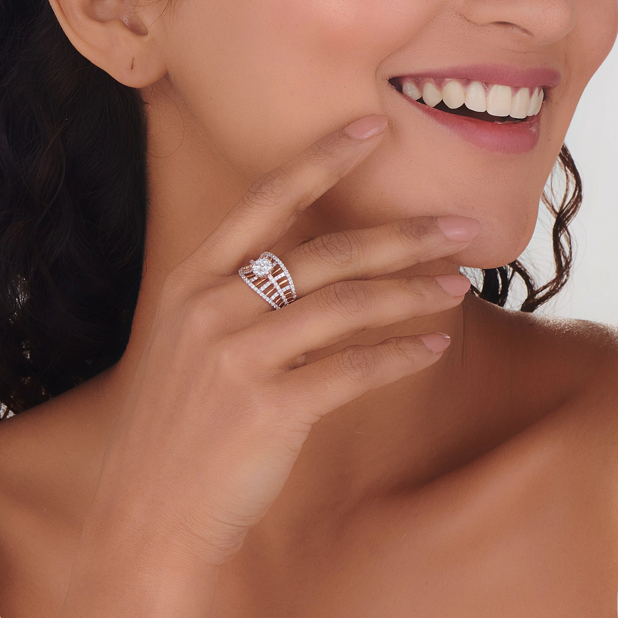 Enchante Sparkling Canopy Diamond Cuff Ring