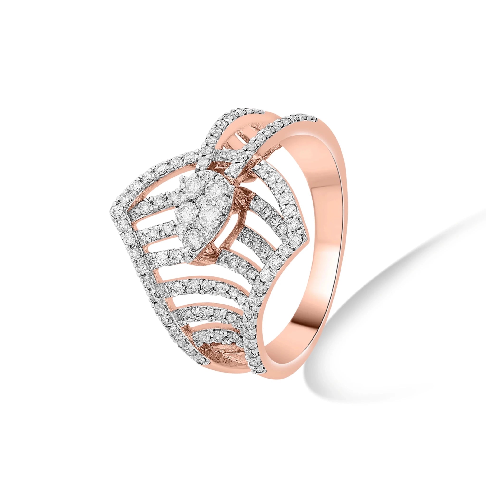 Enchante Grand Diamond Filigree Statement Ring - Zen Diamond India