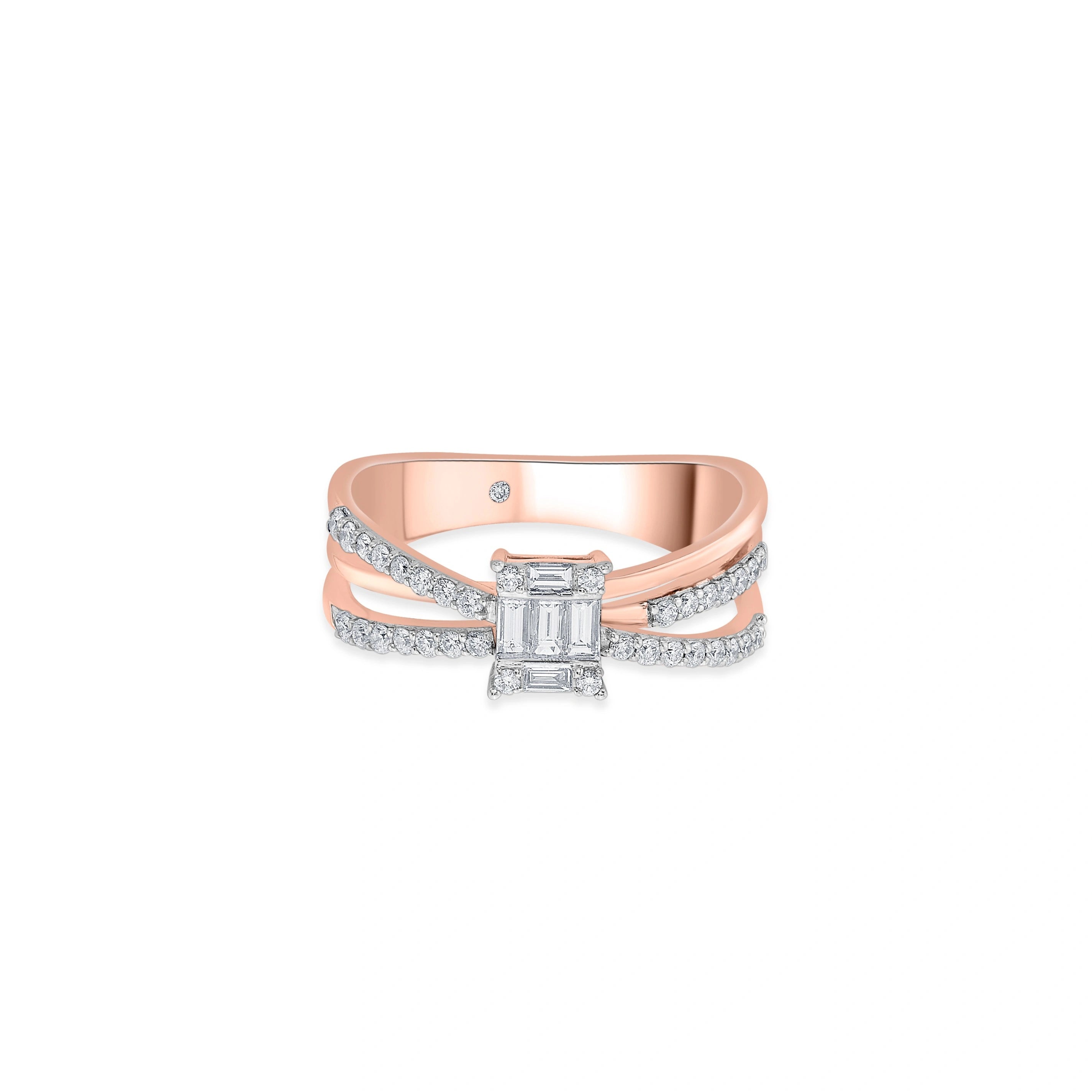 Regal Radiance Crossover Ring - Zen Diamond India