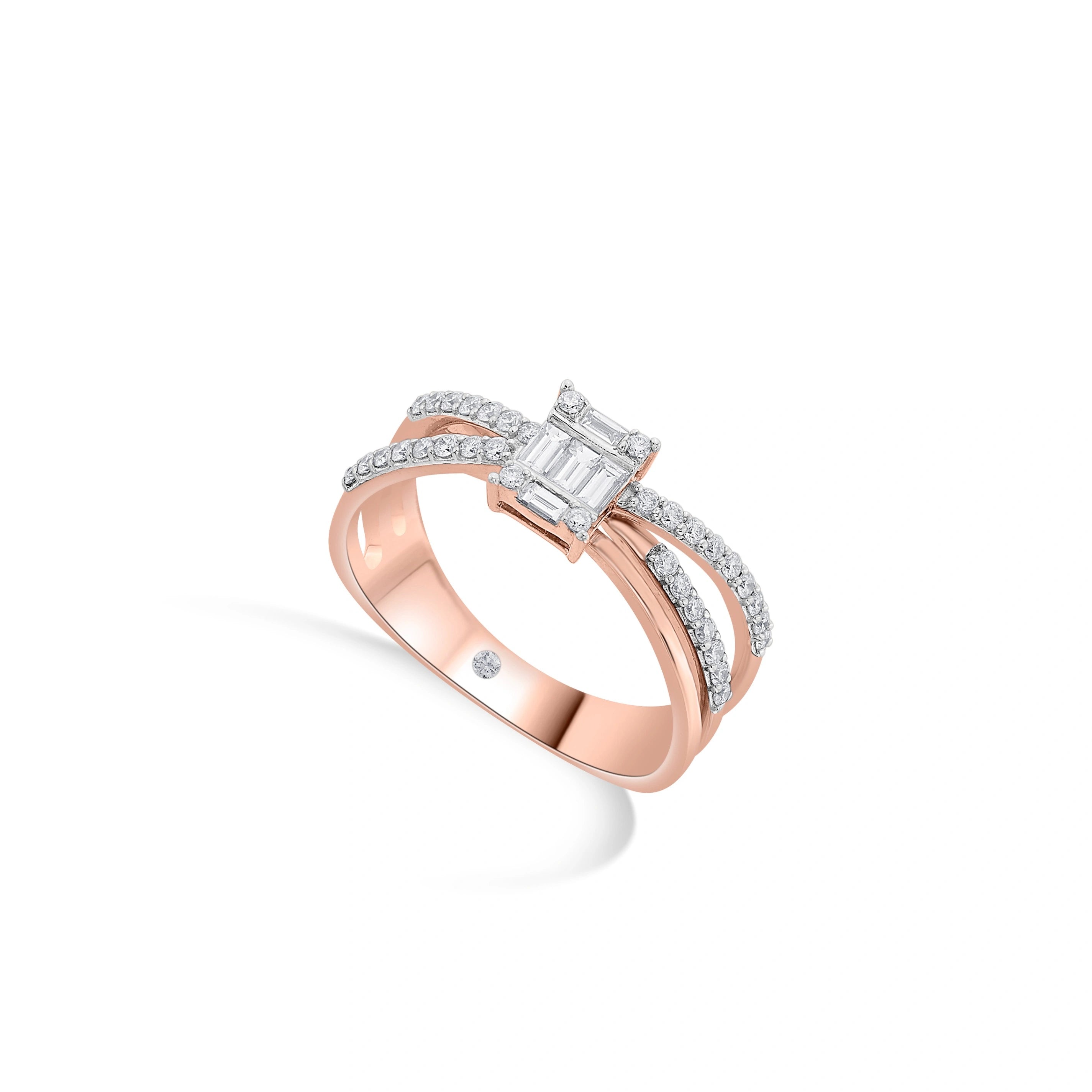 Regal Radiance Crossover Ring - Zen Diamond India