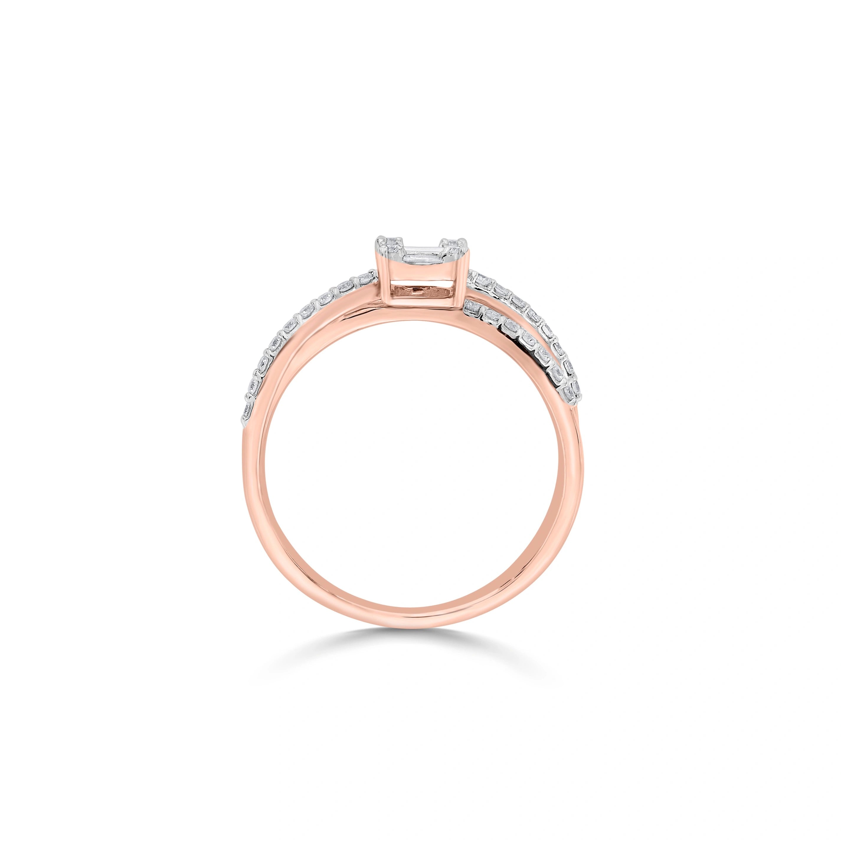 Regal Radiance Crossover Ring - Zen Diamond India