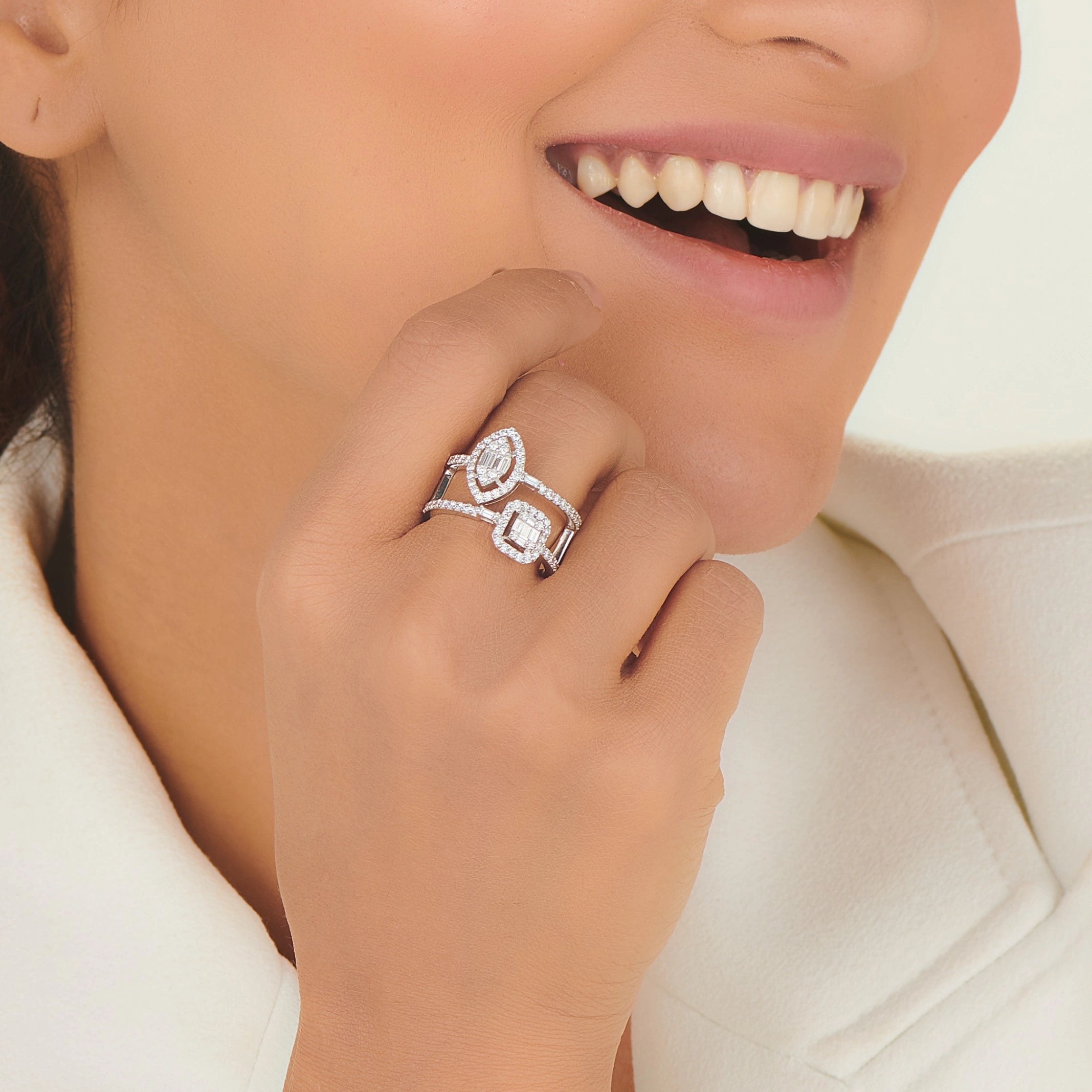 Dual Majesty Spark Ring - Zen Diamond India