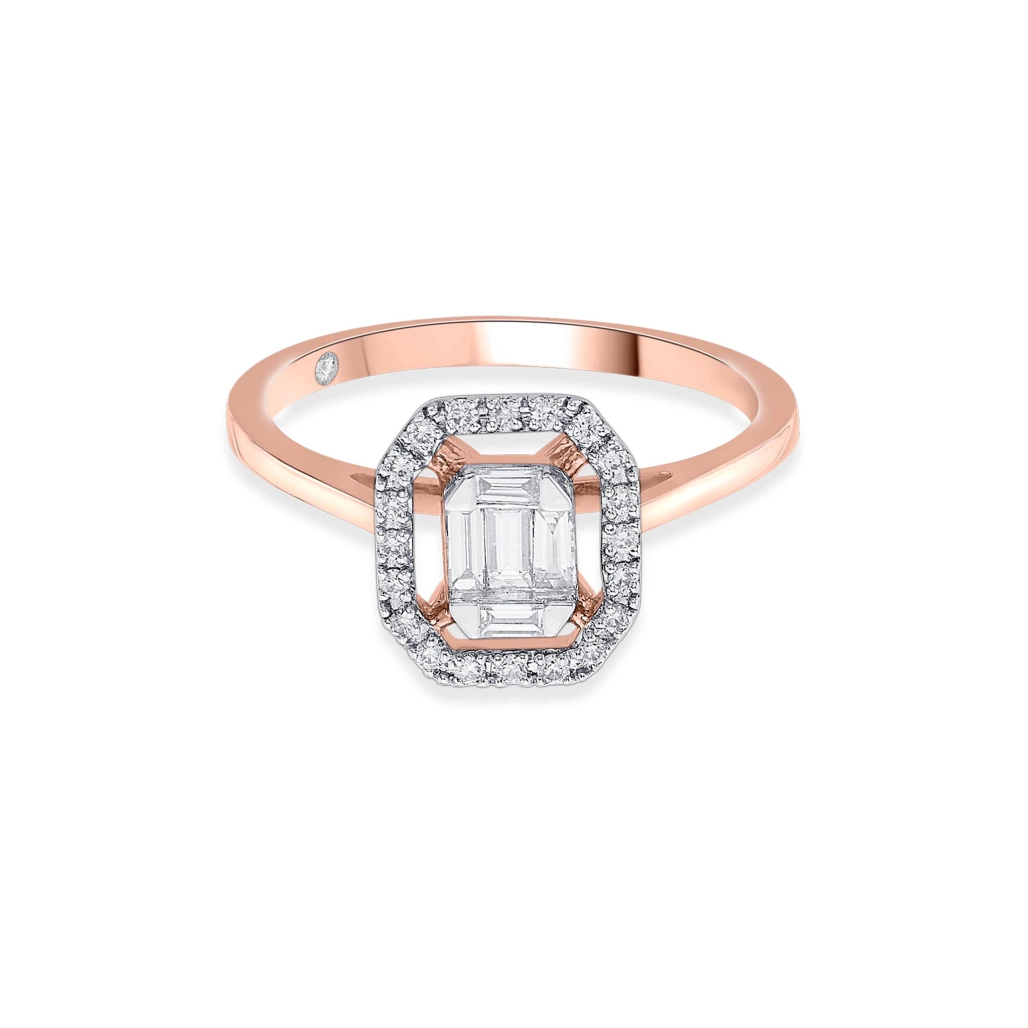 Rose Eclat Halo Ring - Zen Diamond India
