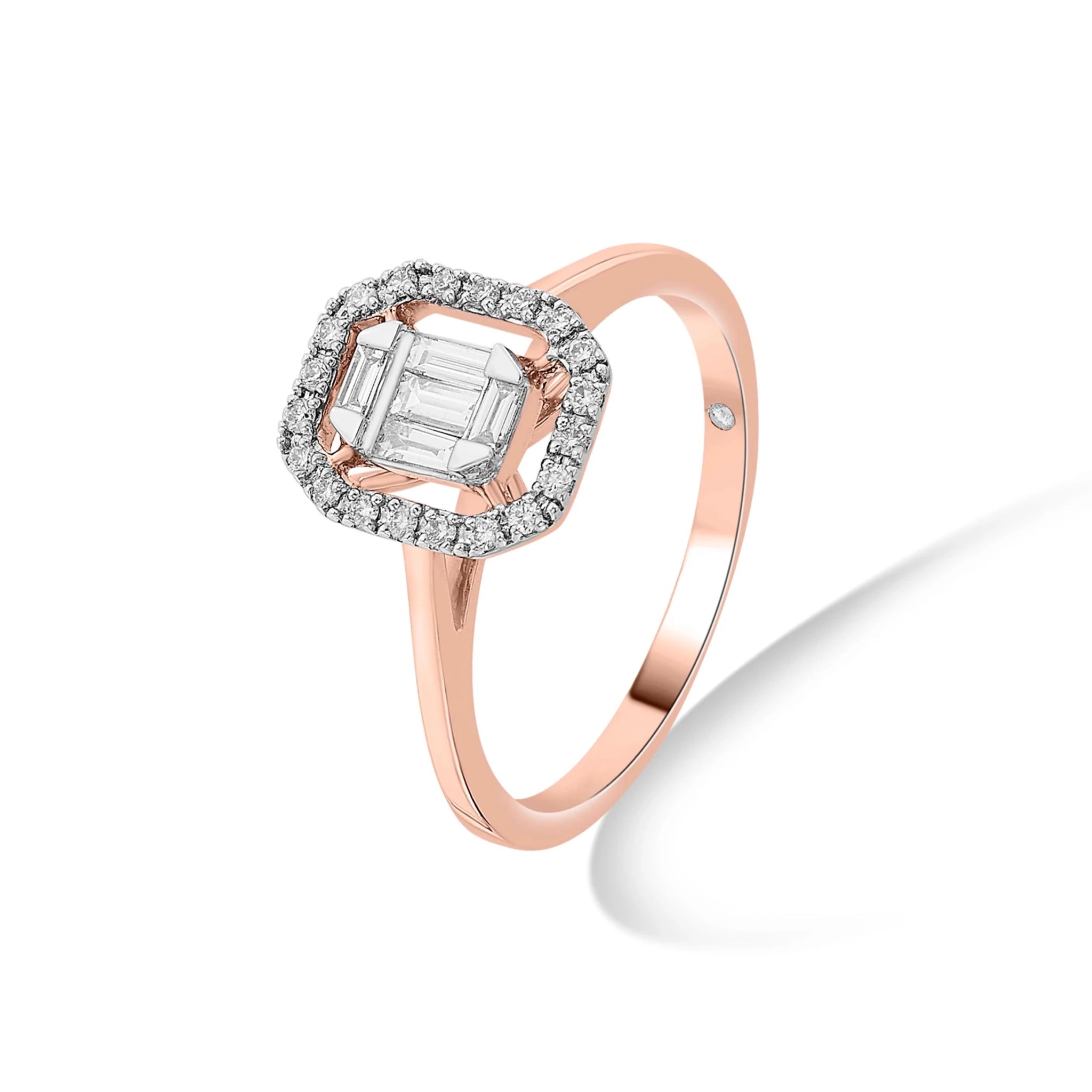 Rose Eclat Halo Ring - Zen Diamond India