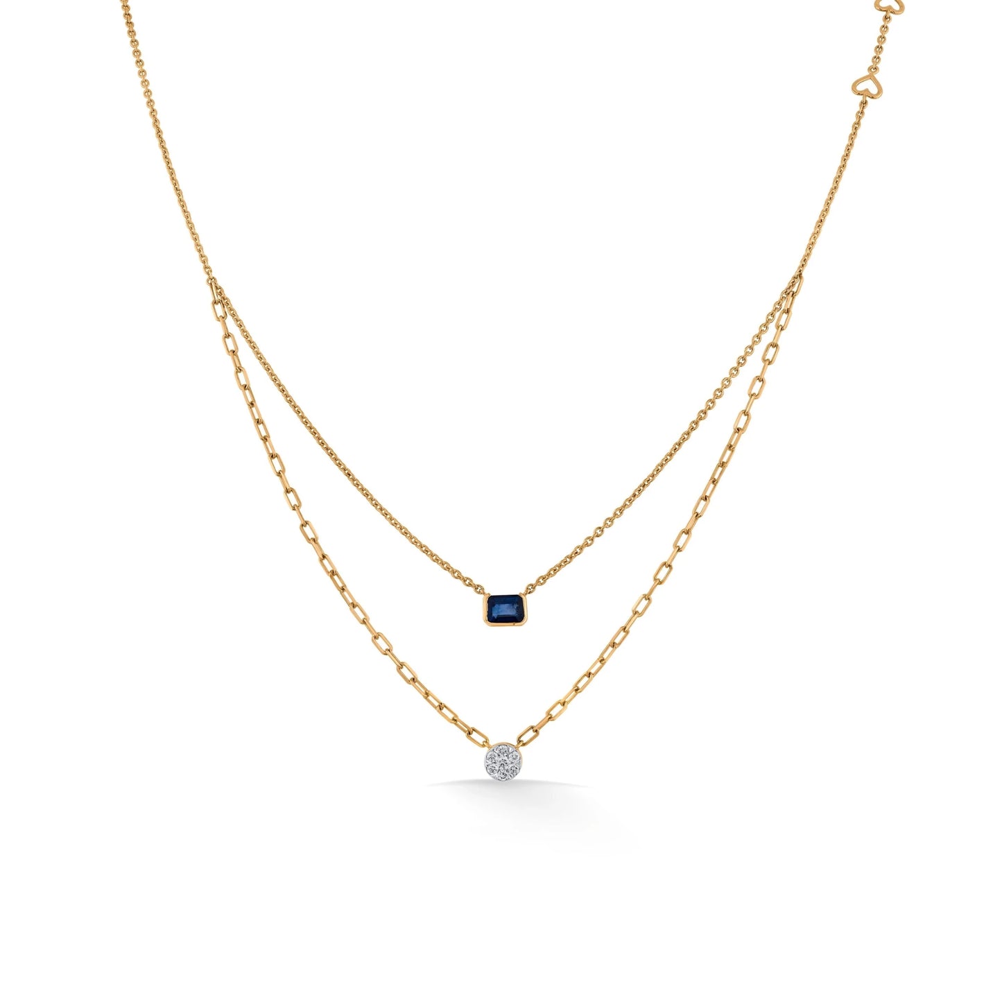 Golden Link Luxe Teardrop Symphony Necklace - Zen Diamond India